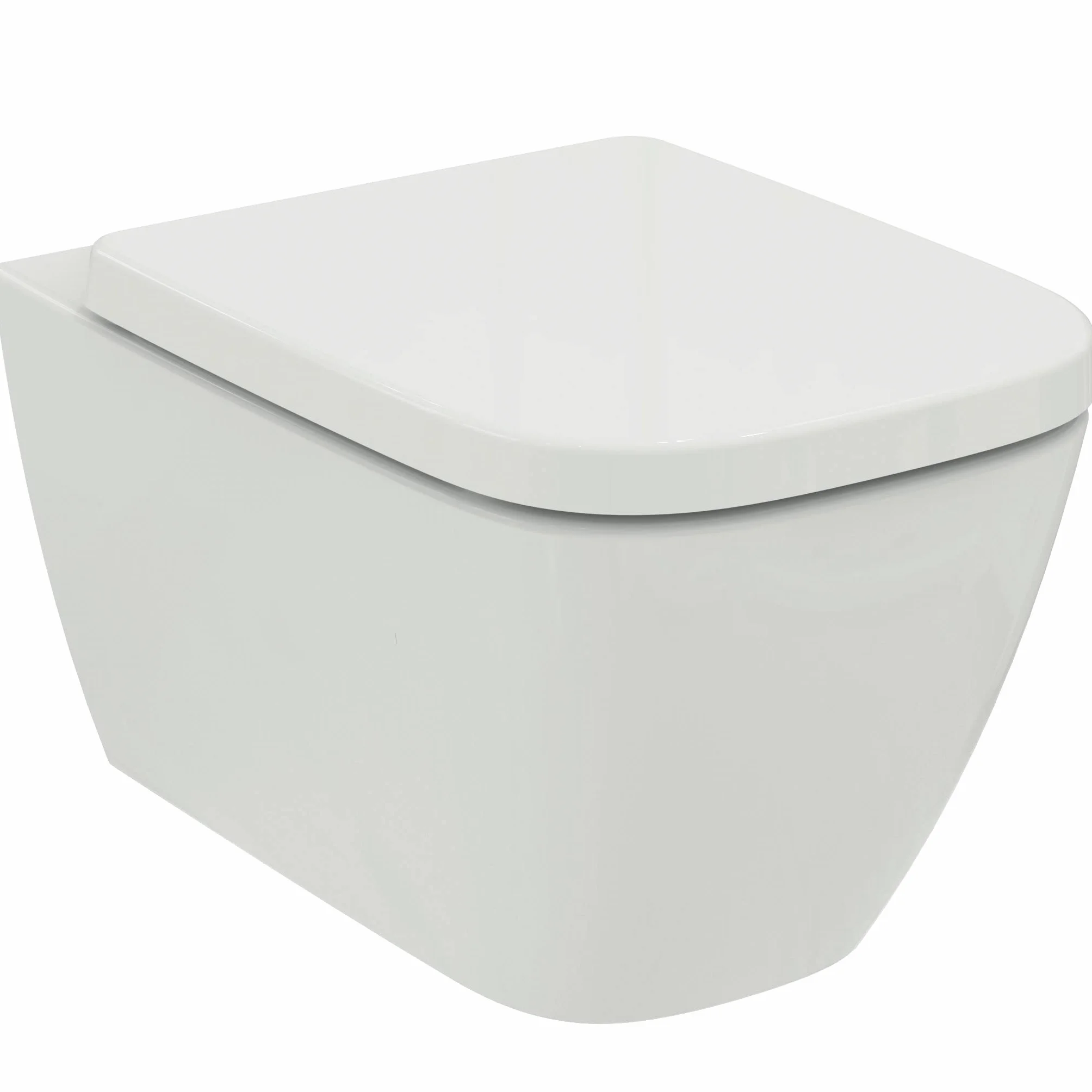 Ideal Standard I.Life B Ensemble Cuvette WC Suspendu Sans bride, Chasse d’eau Economique, Hygiénique RimLs+, Abattant Recouvrant, Frein de Chute, Blanc T542101