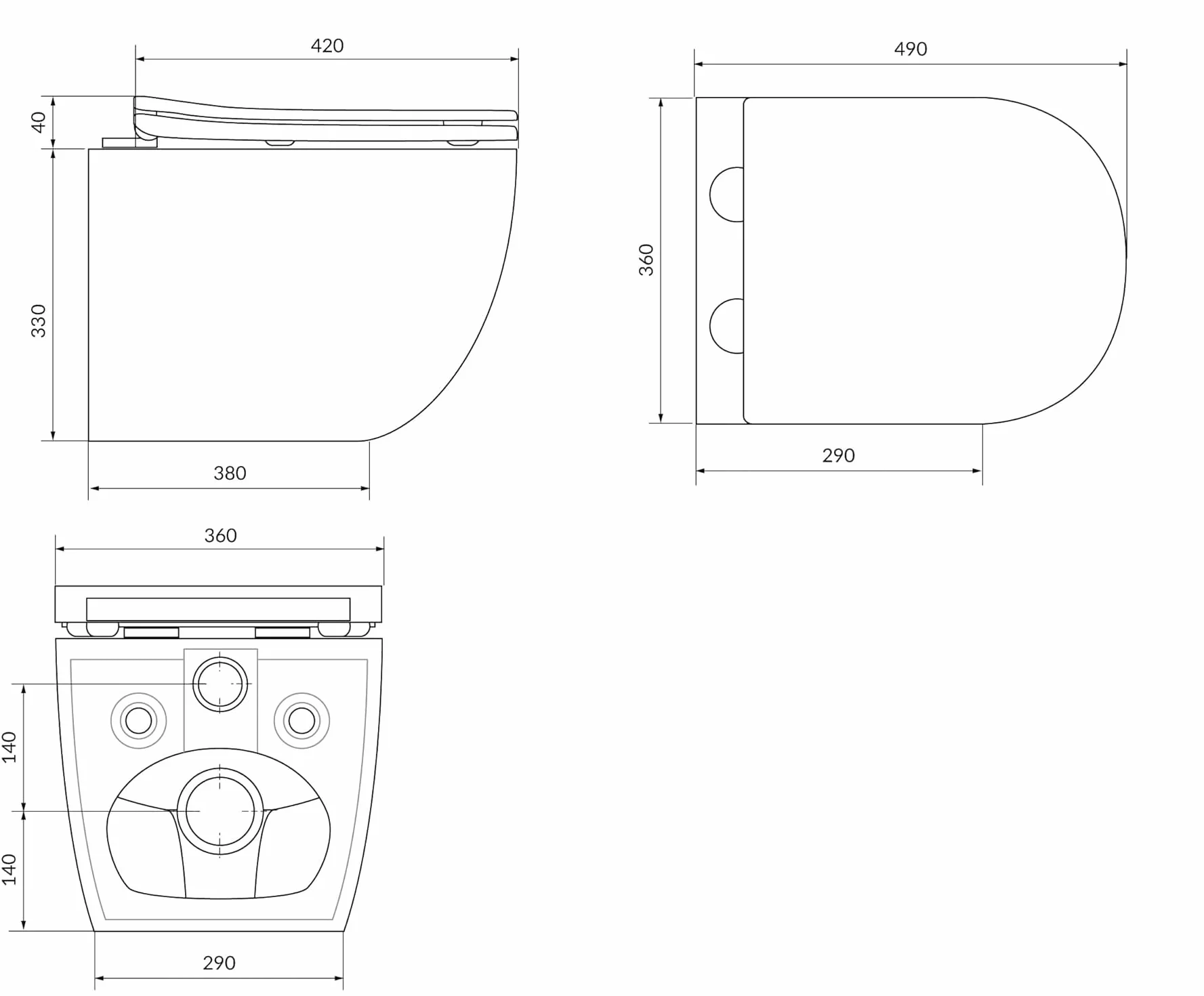 WC Suspendu Mural avec Fixations Invisibles, Sans Bride (Rimless), Abattant Soft-Close Ultra-Fin, Cuvette en Céramique Facile à Nettoyer, Design Moderne Rond Blanc Brillant Gain de Place
