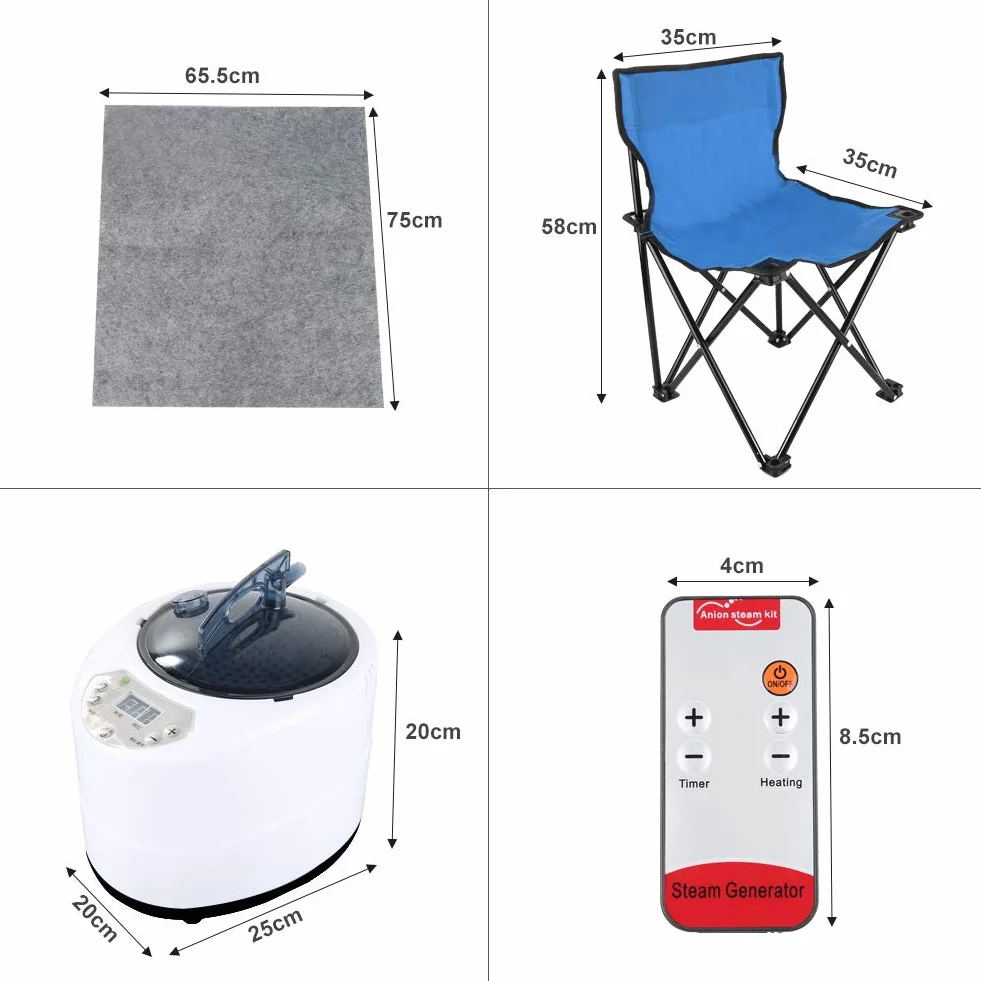 Sauna à Vapeur Sauna Pliable Cabine Portable Home Sauna Spa Tente Saunas avec le Contrôleur de Température à Distance Sauna Couverture de Sauna,98x80x70cm-noir