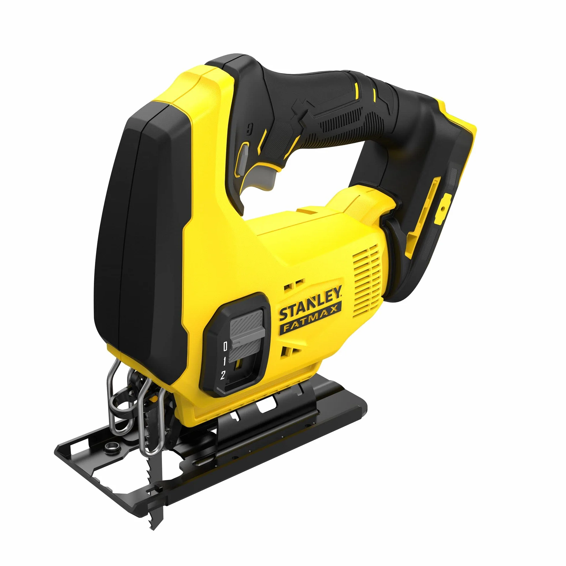 Stanley FATMAX Scie sauteuse sans fil 18V Lithium Ion Moteur Brushless Performante et pratique (Bois 55mm, Métal 8mm) Sans batterie ni Chargeur Gamme FATMAX V20 SFMCS600B-XJ
