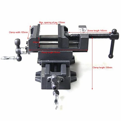 KATSU Étau Croisé de Perceuse à Colonne 100mm, Industriel Robuste Pilier Banc Perceuse 2 Axes Mécanicien Cross Slide Étau Pince pour Atelier Fraiseuse Machines