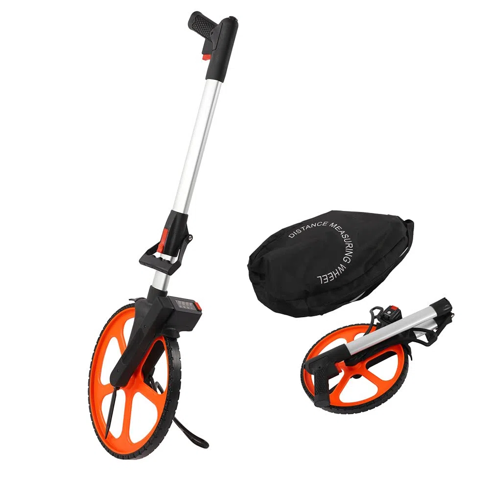 Roue de mesure professionnelle avec compteur de 31 cm de diamètre, 1 m de circonférence, 9999,9 m de portée, support et sac de transport inclus