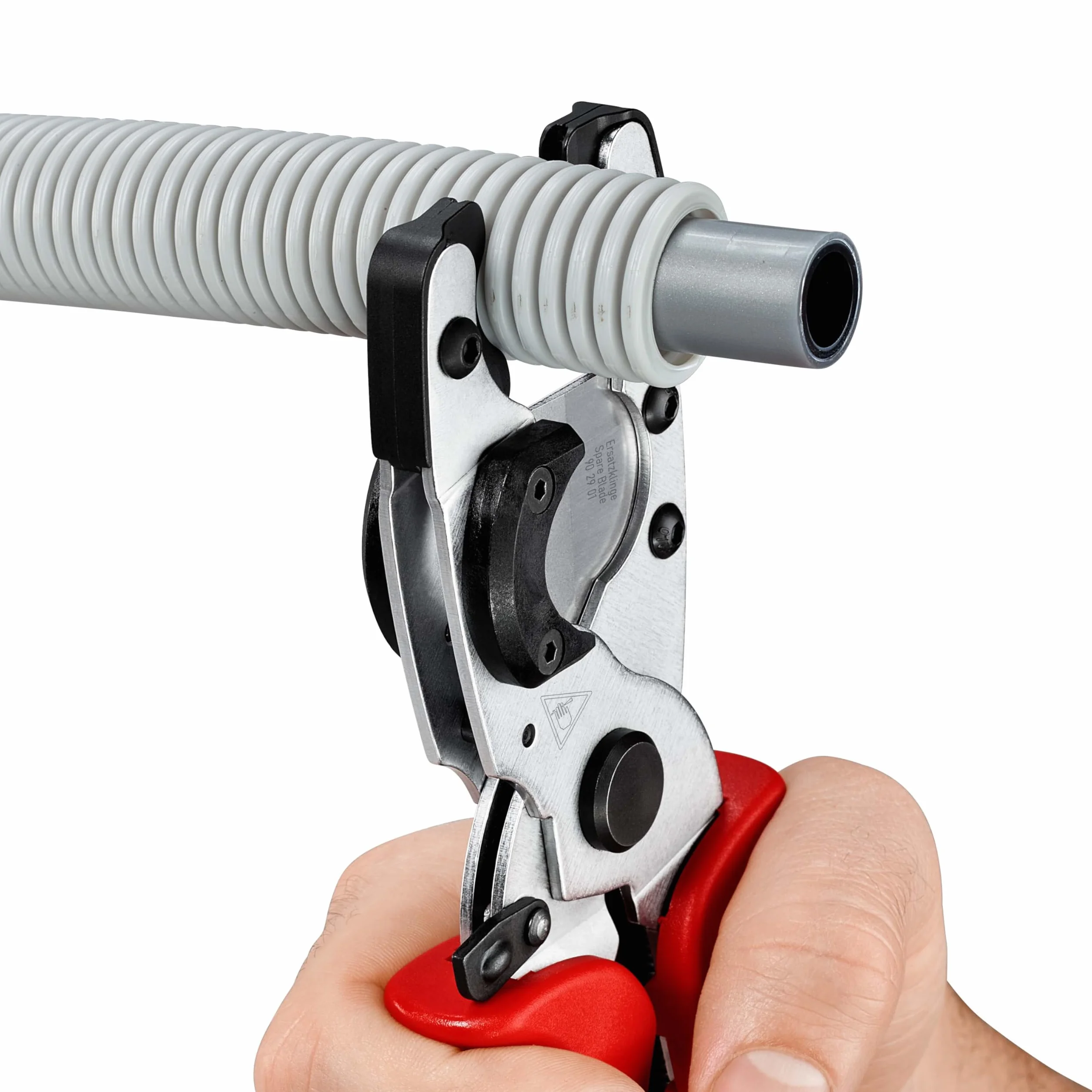 Knipex Coupe-tubes pour tubes PER et multicouche et gaines de protection chromée avec poignées multimatières 210 mm, 90 25 20