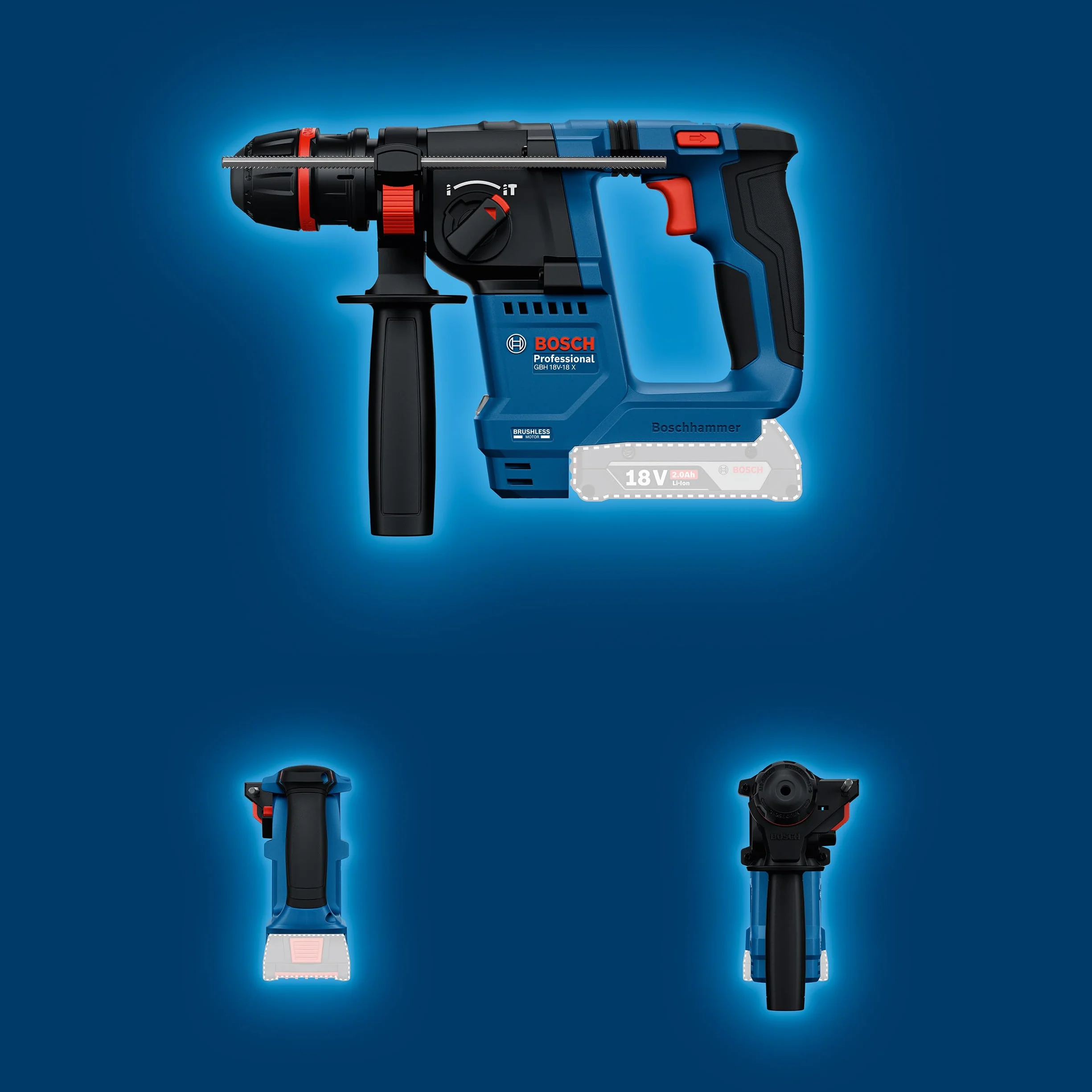Bosch Professional 18V System perforateur sans-fil GBH 18V-18 X (mandrin One Chuck)