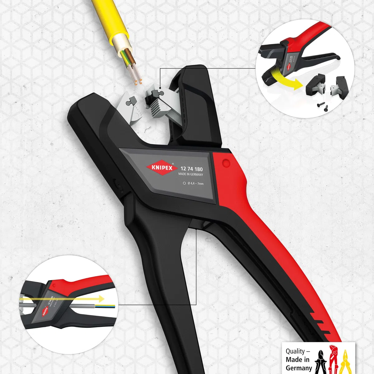 KNIPEX Pince à dégainer automatique 175 mm, 12 74 180