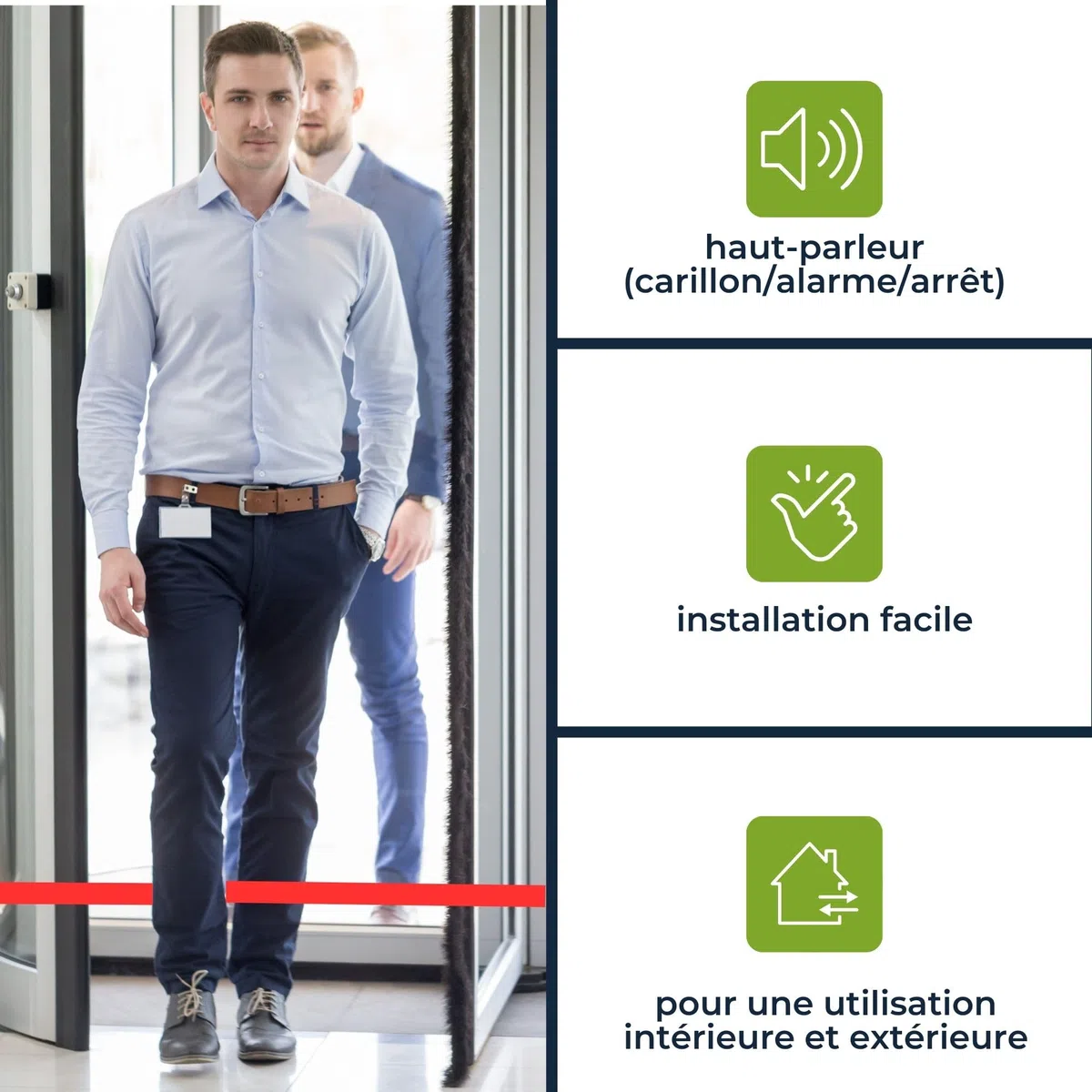 Velleman Barrière IR Filaire, portée de 7 m, IP44, détecteur d’entrée Infrarouge avec Alimentation 12 V, Haut-Parleur d’Alarme réglable et Technologie photoélectrique pour Le contrôle d’accès et la