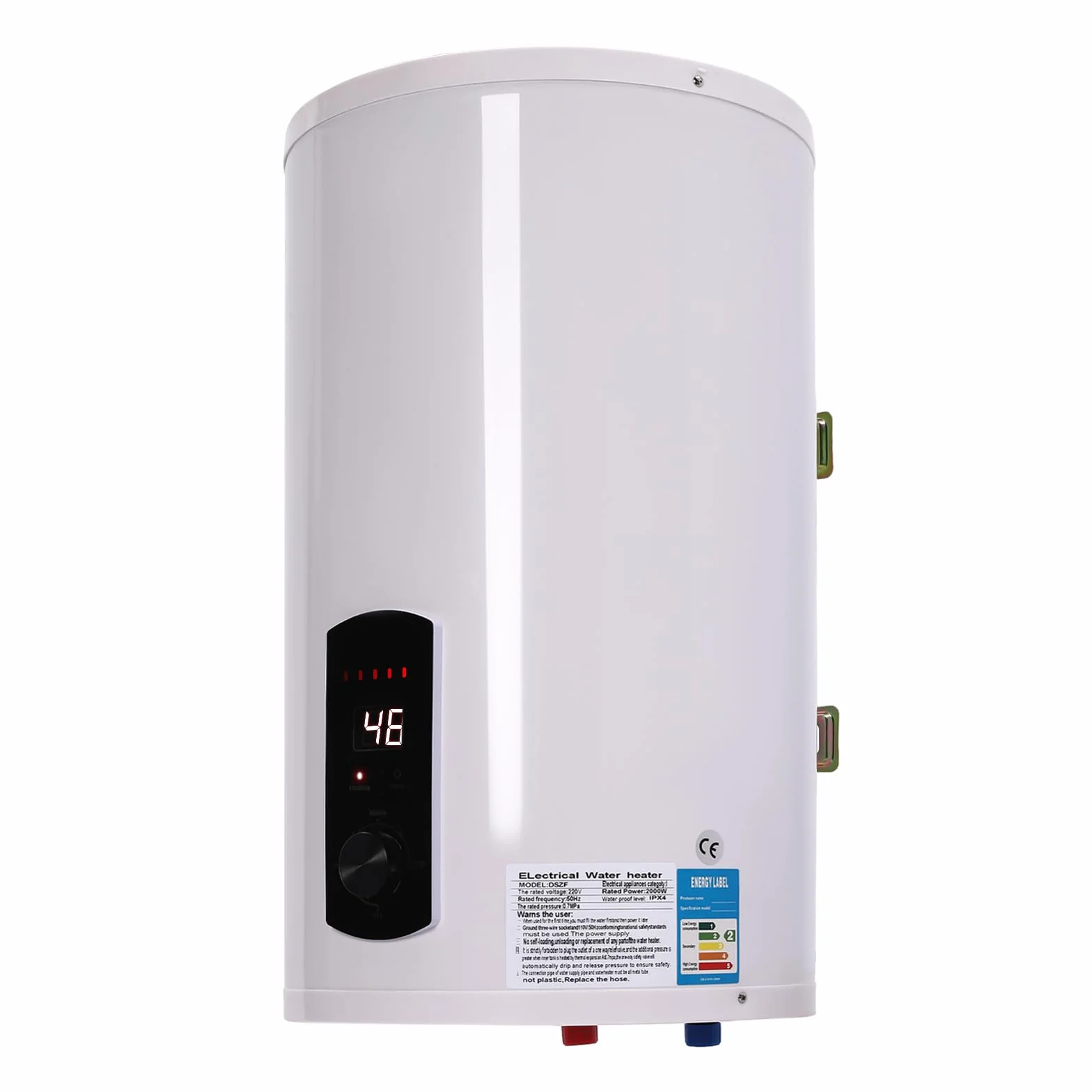 50L/100L/120L 2000W Chauffe-eau électrique Chauffe-eau électrique Chauffe-eau Thermique Intelligent Fonctionnement Numérique pour Salle de Bains Évier de Cuisine (Blanc, 50L)