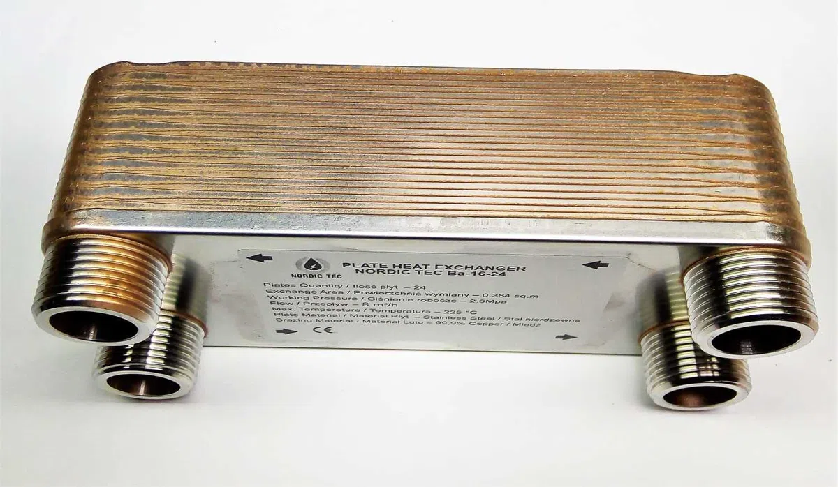 Échangeur de chaleur en acier inoxydable Nordic Tec Ba-16-24 24 plaques 100 kW 1"