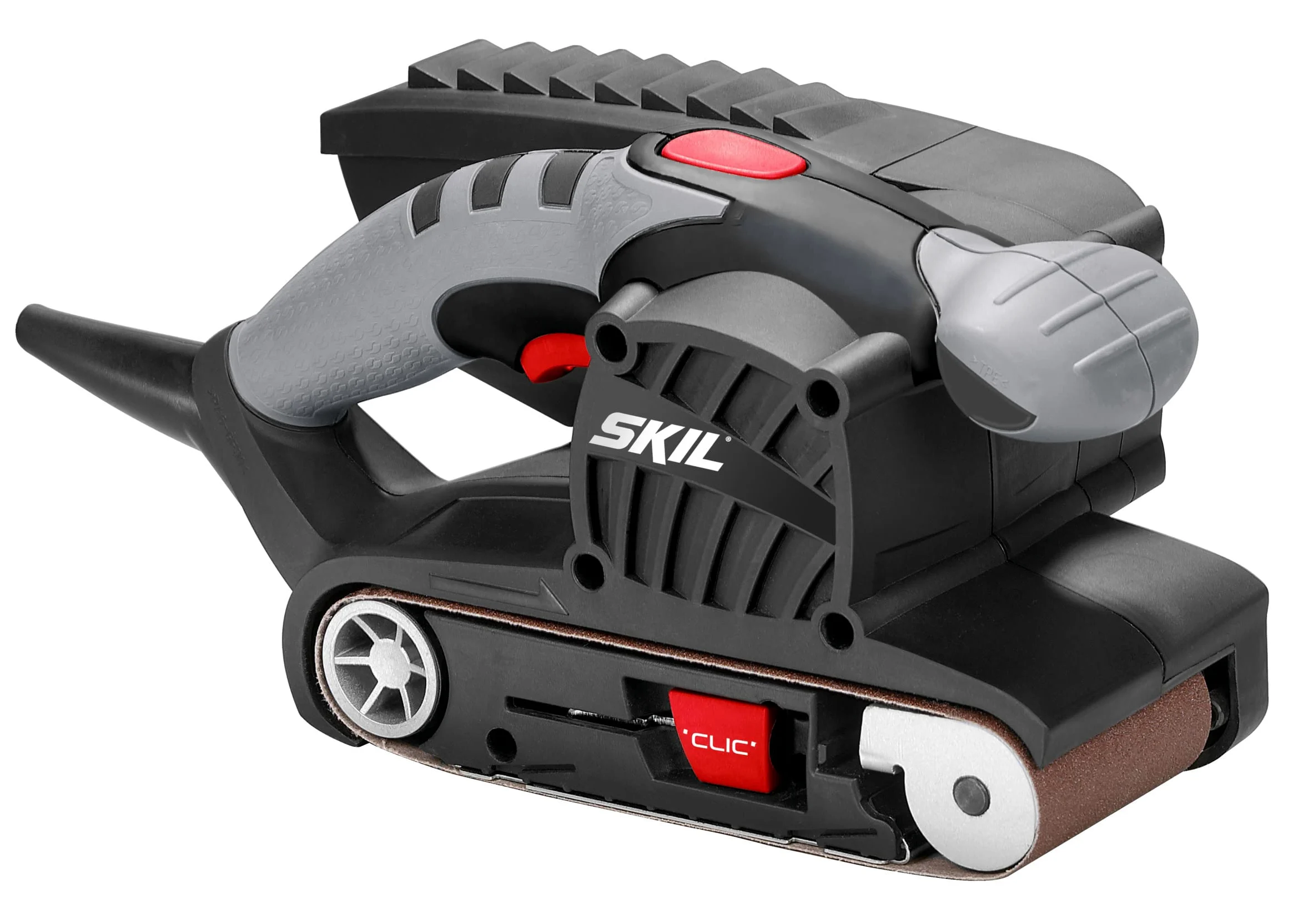 Skil 1215AA Ponceuse à Bande (650W, 76 x 457 mm, Centrage automatique de la Bande, Sac à Poussière, Bande abrasive)