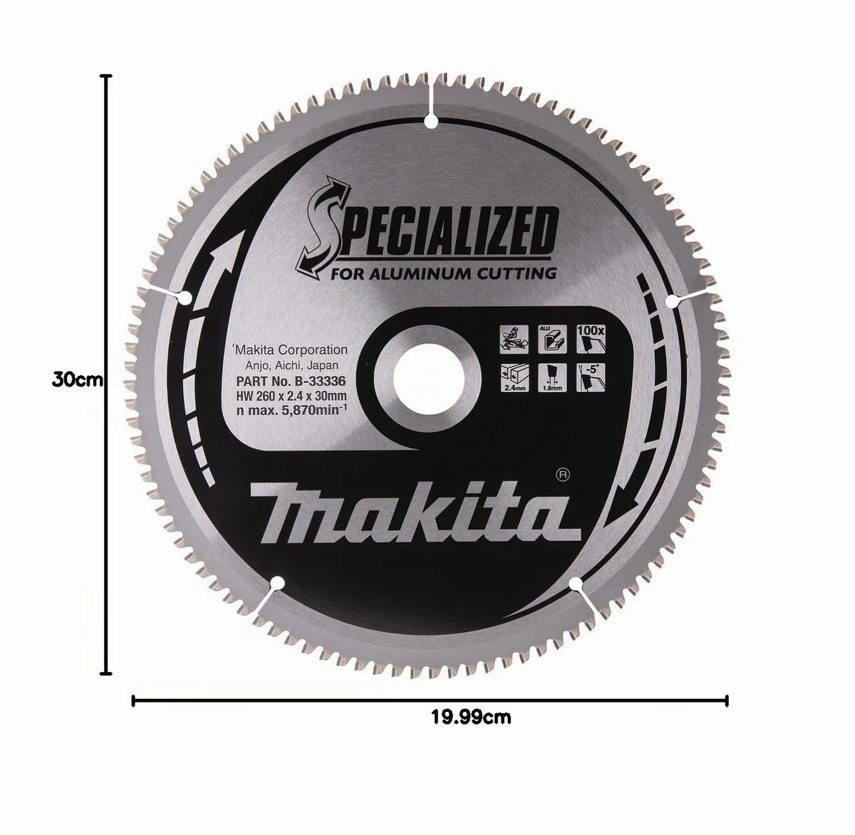 Makita spécialisés saege feuilles 260 x 30 mm, 100Z, 33336