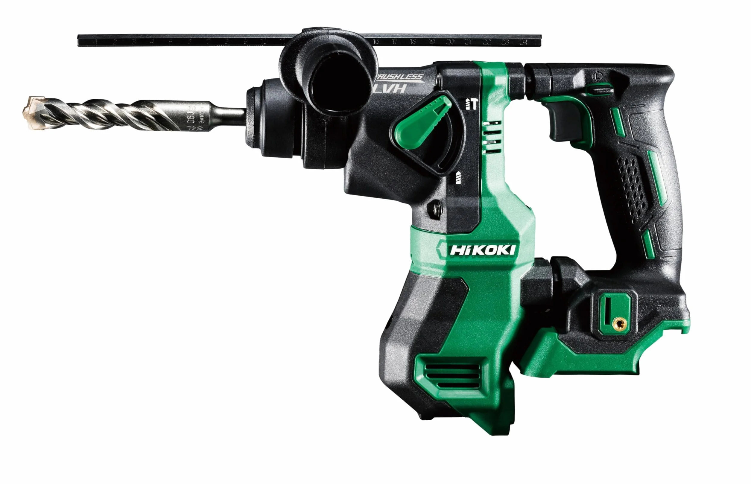 HIKOKI DH18DPAW2Z - Marteau léger SDS-Plus Sans Batteries ni Chargeur 18V Li-Ion Moteur Brushless 1.3 J 0-1080 rpm 0-5500 ipm max. 18 mm 1,6 Kg avec étui empilable Vert/Noir