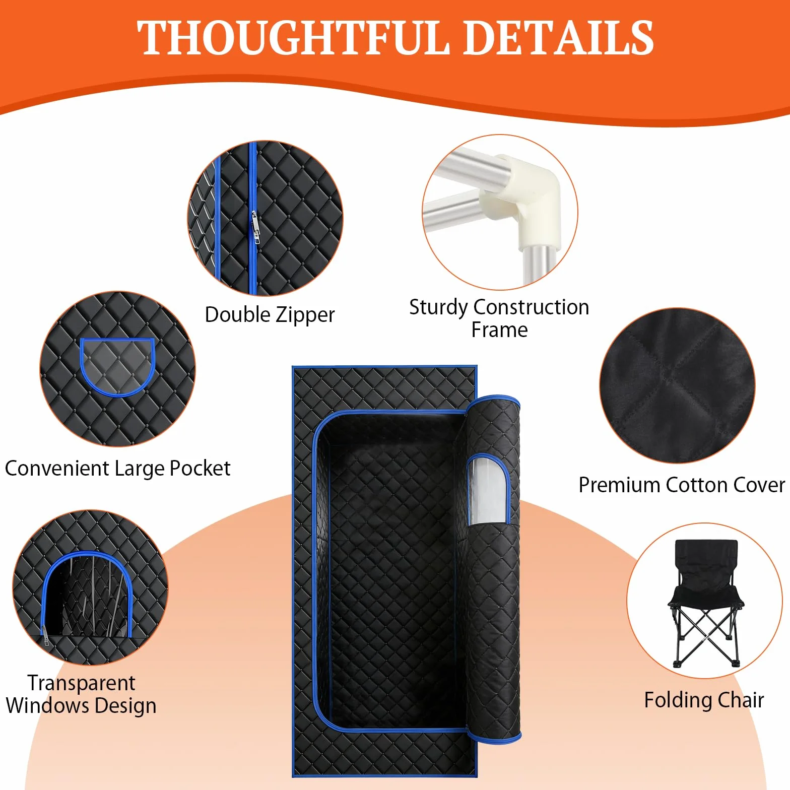 Sauna à Vapeur Portable, Sauna à Vapeur pour la Maison, Tente de Sauna Mobile, Cabine de Sauna Personnelle Pliable pour la Salle de Bain avec Générateur de Vapeur 3L, Sauna Portable avec Télécommande