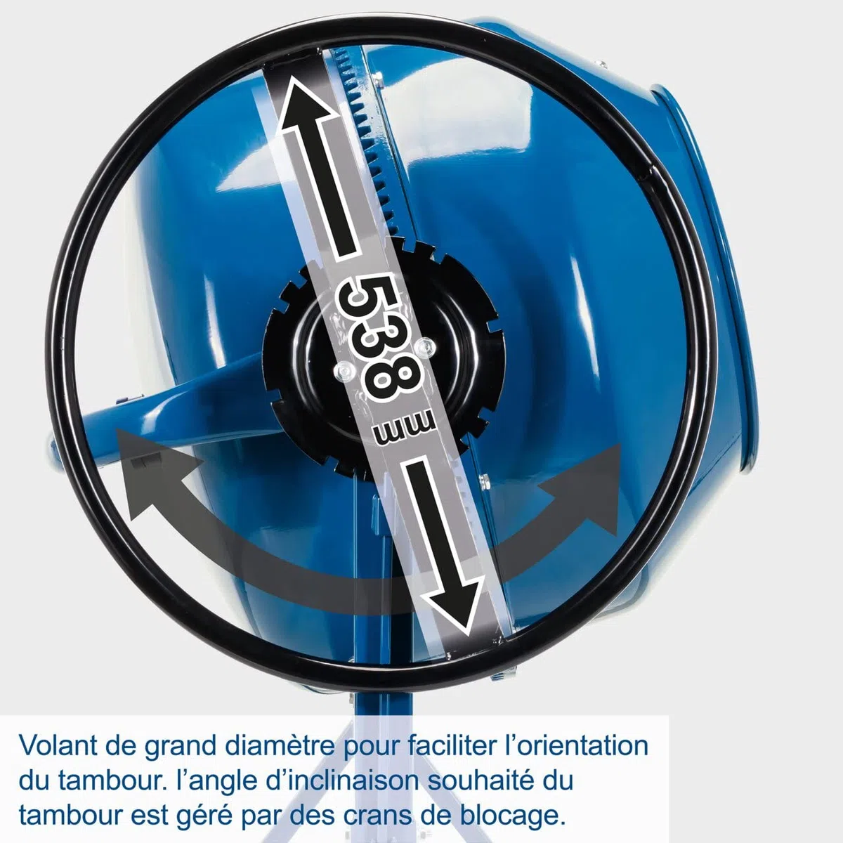 Scheppach Bétonnière MIX160 | Puissance 550 W | Tension 230 V | Capacité 160L | 29,5 tour/min