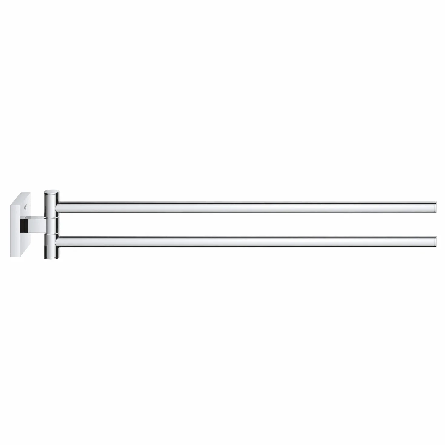 GROHE Start Cube Porte-Serviettes, Porte-Serviettes Mural pour Salle de Bain, 2 Bras pivotants, Fixations Cachées, Fixation avec vis incluses, Métal, 43,8cm, Chromé, 40976000