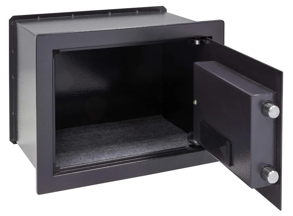 ARREGUI Class W25EB Coffre-Fort à Emmurer avec Serrure électronique, Clavier à Code Programmable, Coffre-Fort de Sécurité à Encastrer pour la Maison, avec Clé d'urgence, 28 x 38 x 25 cm, 17 L
