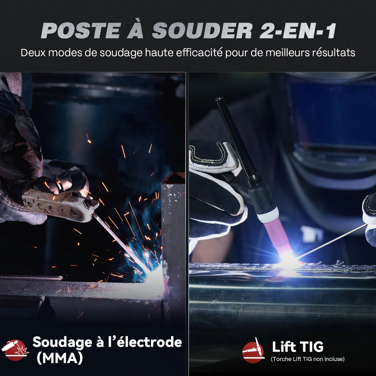 ARCCAPTAIN Poste a Souder Arc/Lift TIG 200 A avec Grand écran LED, Poste à Souder Inverter avec Contrôle Synergique,230V Machine a Souder con IGBT, Hot Start, Arc-Force, Anti-Stick