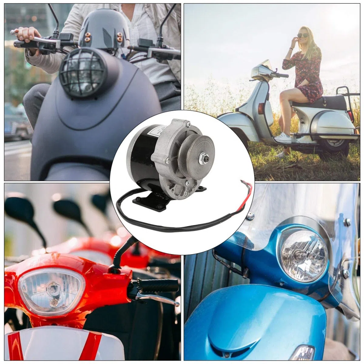 Poulie à Courroie 250W Couples élevés 24V Moteur à Engrenages Moteur en métal Stable pour vélo électrique