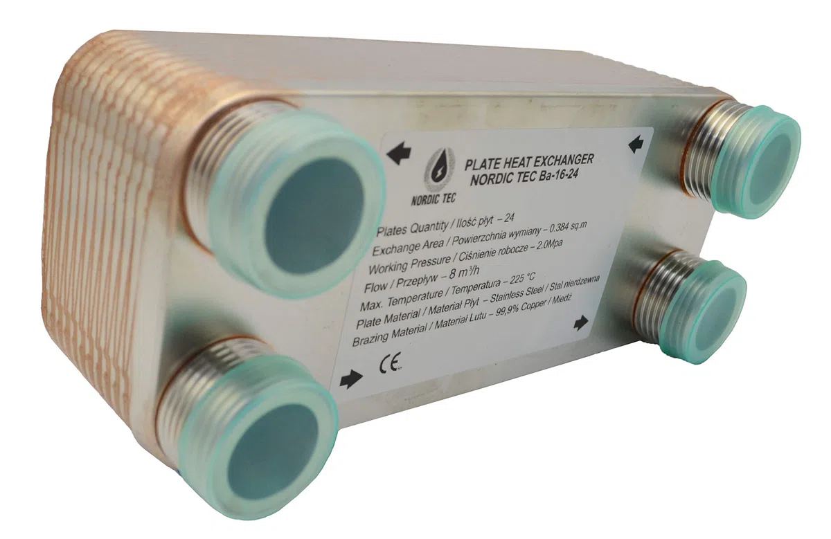 Échangeur de chaleur en acier inoxydable Nordic Tec Ba-16-24 24 plaques 100 kW 1"