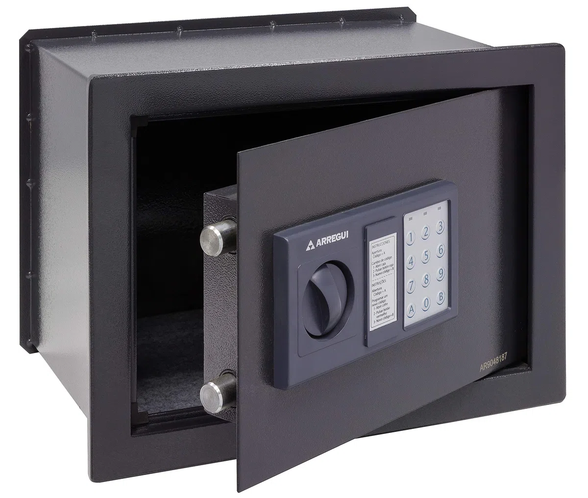 ARREGUI Class W25EB Coffre-Fort à Emmurer avec Serrure électronique, Clavier à Code Programmable, Coffre-Fort de Sécurité à Encastrer pour la Maison, avec Clé d'urgence, 28 x 38 x 25 cm, 17 L