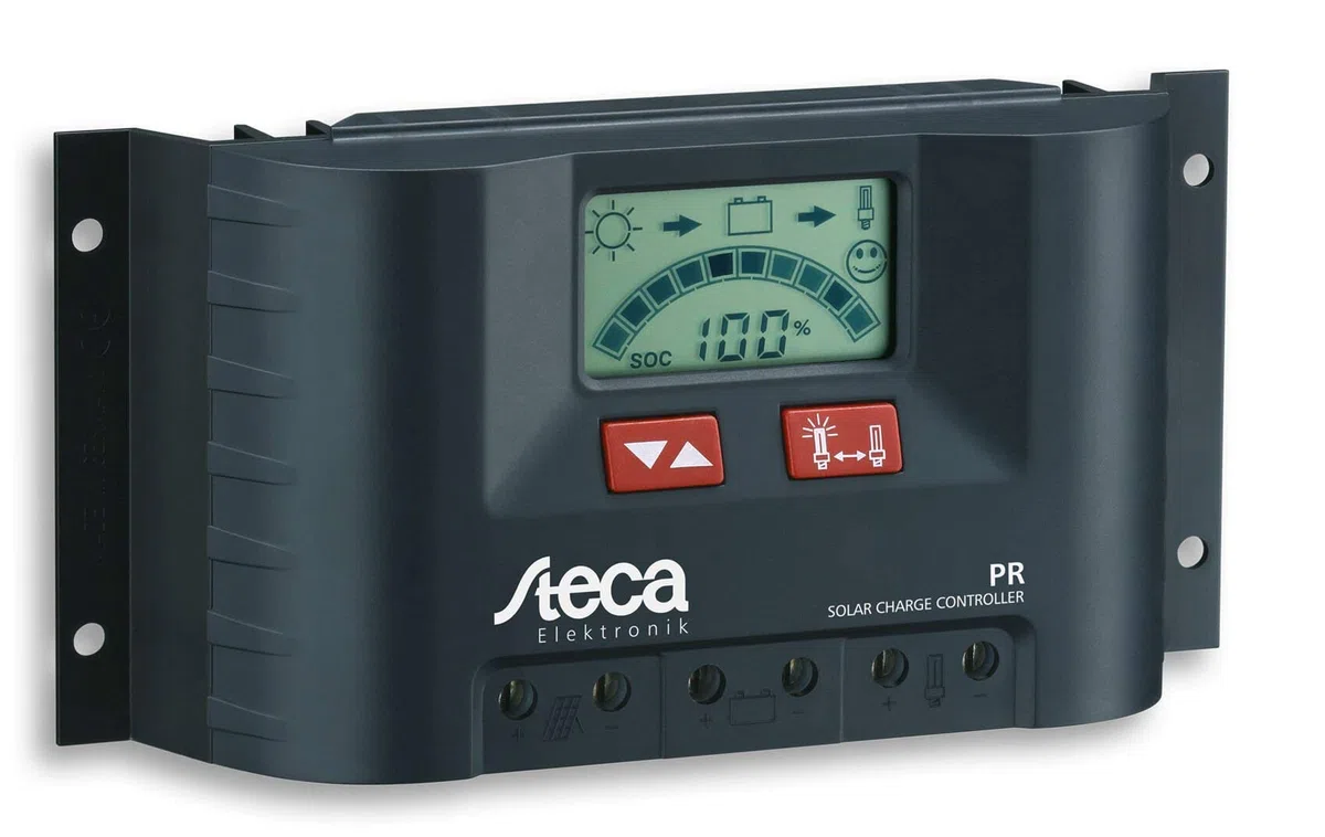 Steca Charge Régulateur de charge solaire avec écran LCD et sortie pour 12 V consommateurs jusqu'à 20 A, 1 pièce, PR2020