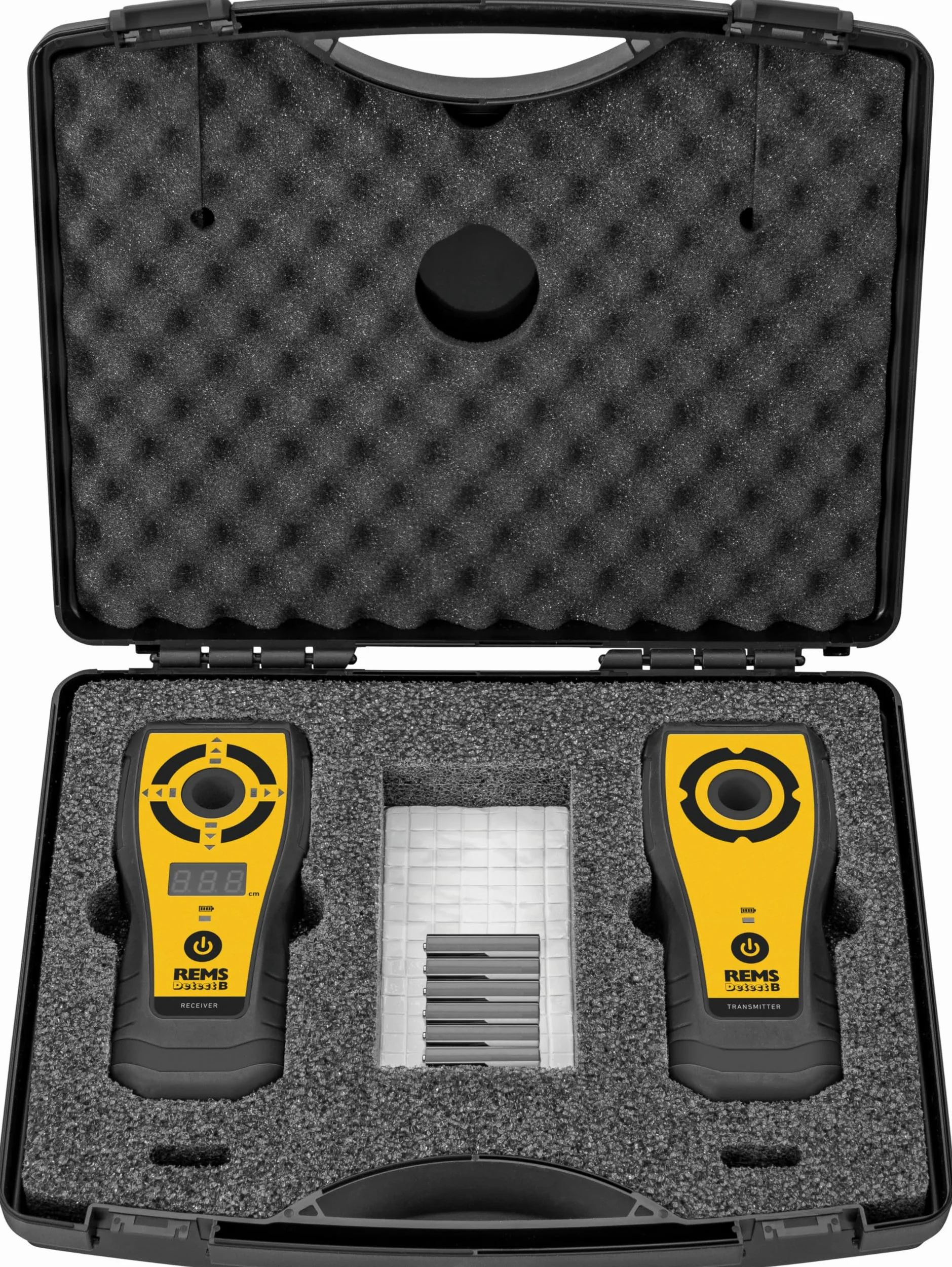 REMS Detect B 182100 R5 Kit de localisation acoustique et optique avec technologie LED, alignement et positionnement des forets dans un coffret solide