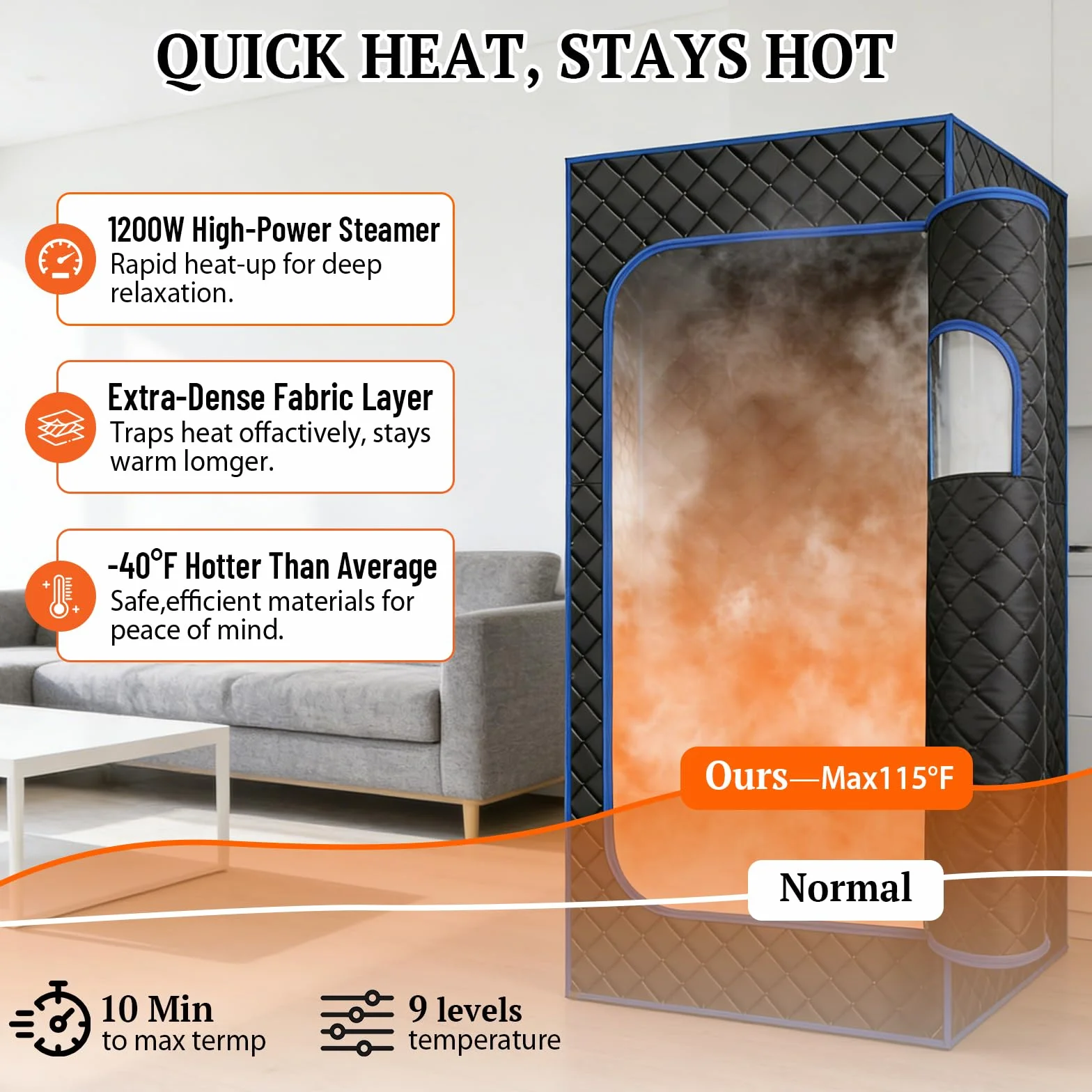Sauna à Vapeur Portable, Sauna à Vapeur pour la Maison, Tente de Sauna Mobile, Cabine de Sauna Personnelle Pliable pour la Salle de Bain avec Générateur de Vapeur 3L, Sauna Portable avec Télécommande