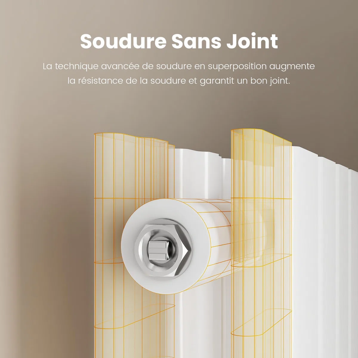 EMKE Radiateur Vertical, 630x1000 mm, Design À Raccordement Central, Radiateur À Panneaux Double Couche Mural, Blanc, 1343 Watts