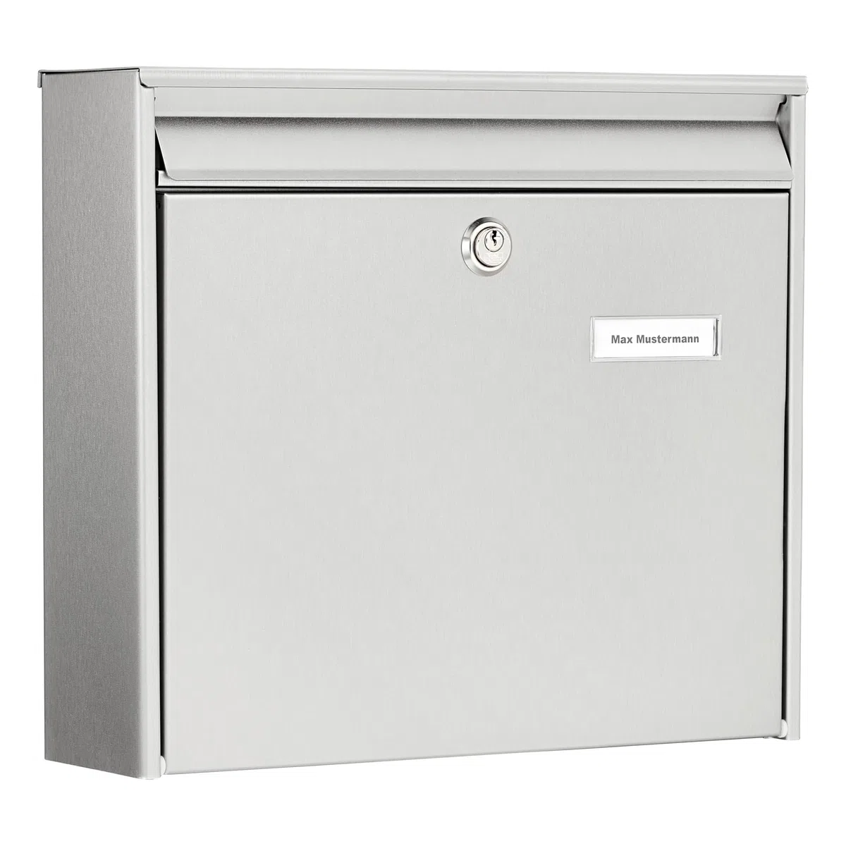 BURG-WÄCHTER, Boîte aux Lettres en Acier Inoxydable avec Arrêt de Porte, Format de Fente: A4, Borkum 3877 Ni, Acier Inoxydable