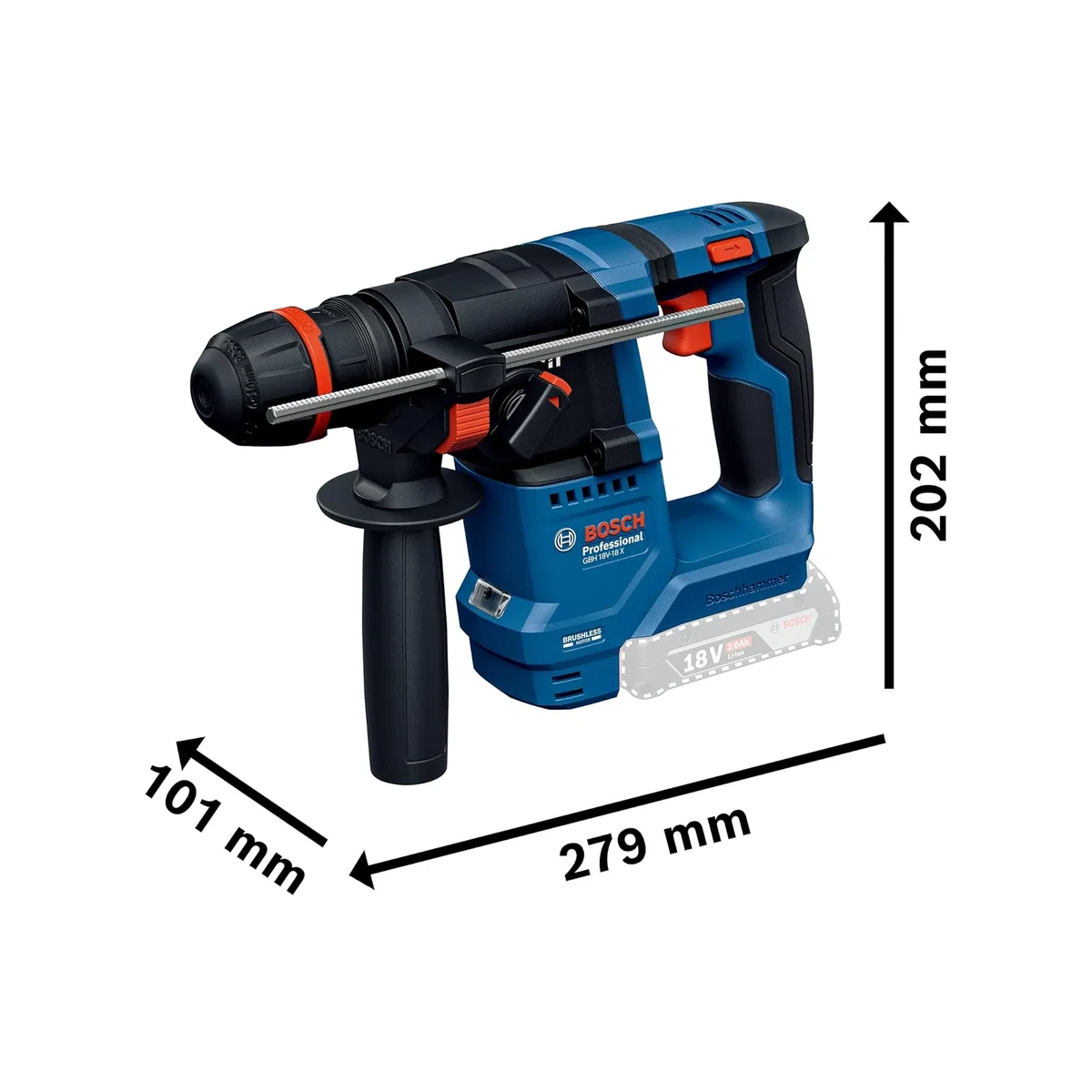 Bosch Professional 18V System perforateur sans-fil GBH 18V-18 X (mandrin One Chuck)