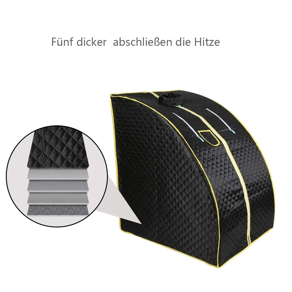Sauna à Vapeur Sauna Pliable Cabine Portable Home Sauna Spa Tente Saunas avec le Contrôleur de Température à Distance Sauna Couverture de Sauna,98x80x70cm-noir