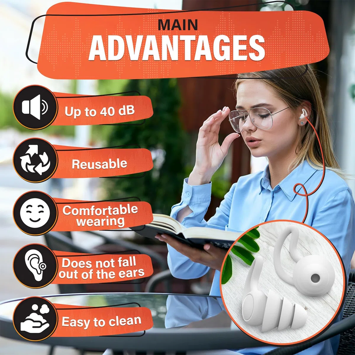 3 Paires Bouchon Oreille, Bouchon Anti Bruit Matériau en Silicone Souple, Bouchons D'oreilles pour Dormir Anti Bruit 38dB, Super Doux et Réutilisables, pour Concerts, Travailler, Voyager