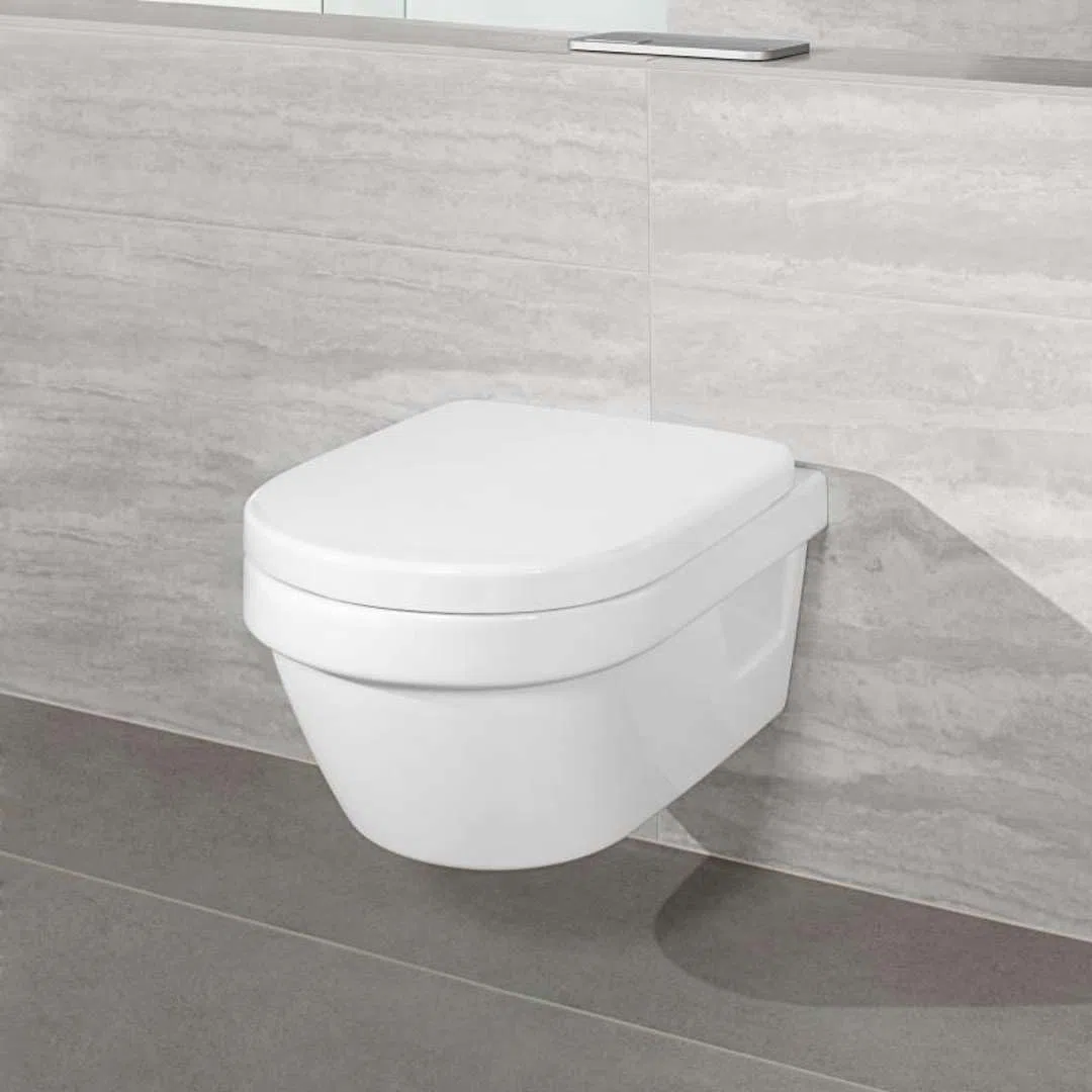 Villeroy & Boch Architectura Combi-Pack lavable WC DirectFlush (bord de chasse ouvert) avec siège WC avec fonction SoftClosing, White Alpine, 5684HR01, Couleur: Blanc