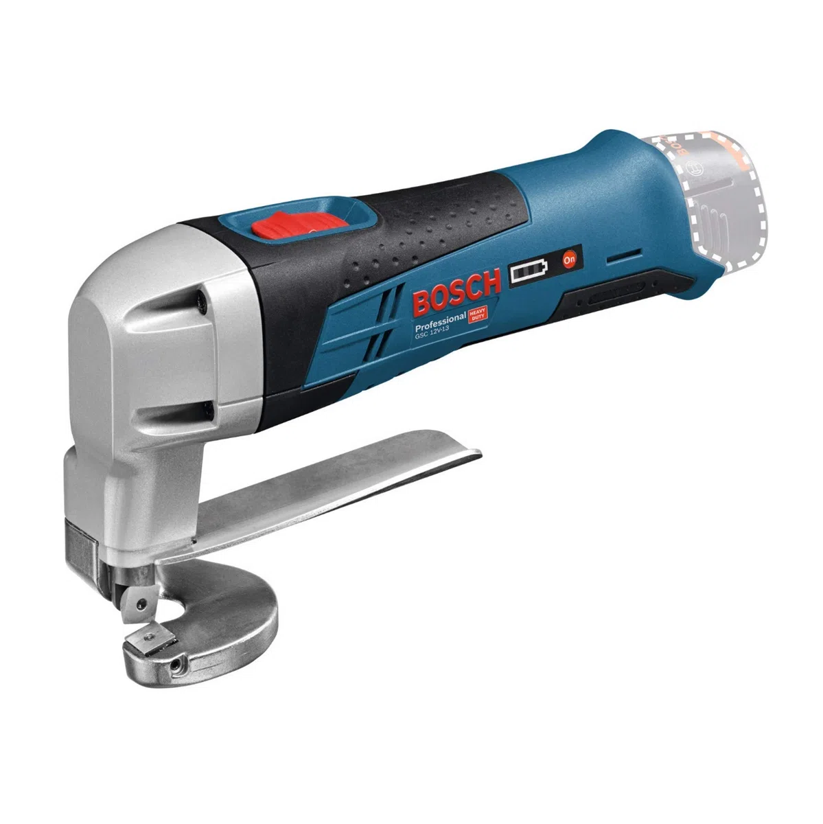 Bosch Professional 12V System cisaille à tôle sans-fil GSC 12V-13 (avec clé 6 pans, 1 lame supérieure et 1 lame inférieure pour cisaille à tôle, calage L-BOXX)