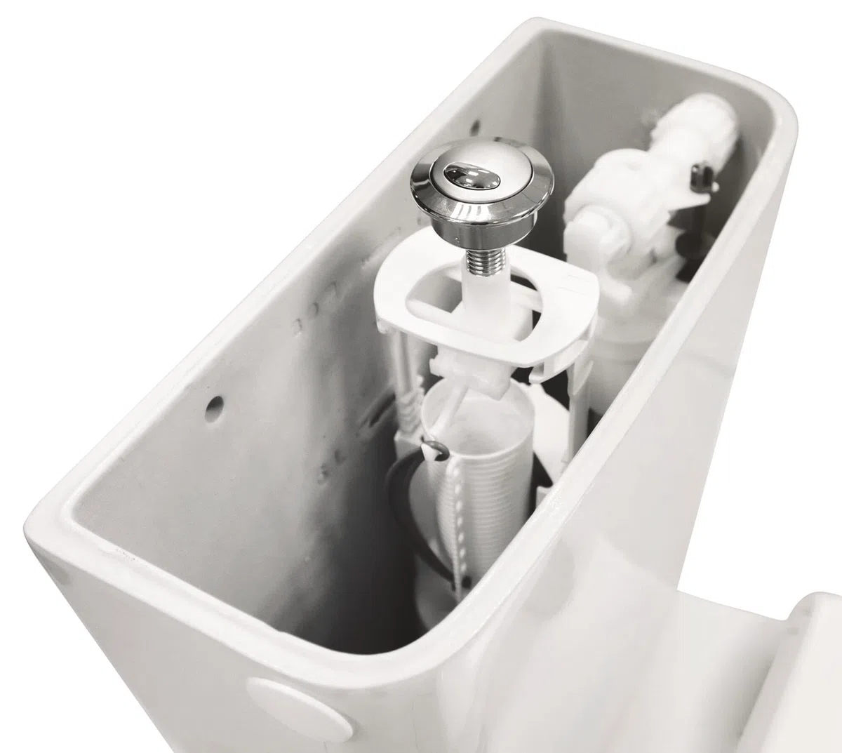 Pack WC SERTI NF à bride SH - H75 - 5xl36 - 7x62cm - Cuvette NF 38 ,5cm- Céramique - Abattant NF en ABS - Mécanisme de chasse NF 3/6L - Robinet flotteur silencieux avec raccord plastique