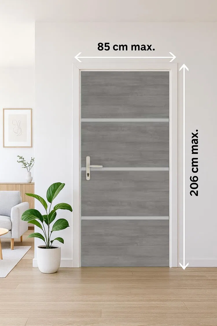 Nordlinger Pro Kit Rénovation Porte – 890530 – Bois FSC Mixte 70% – Gris agate – Profilés alu – Thermocollant – Rénovation intérieure