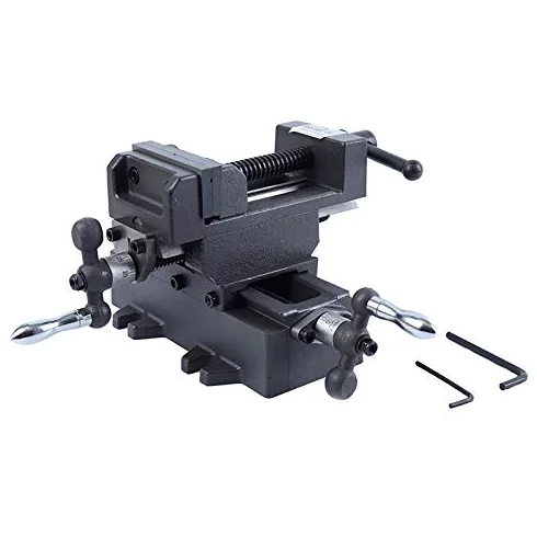 KATSU Étau Croisé de Perceuse à Colonne 100mm, Industriel Robuste Pilier Banc Perceuse 2 Axes Mécanicien Cross Slide Étau Pince pour Atelier Fraiseuse Machines