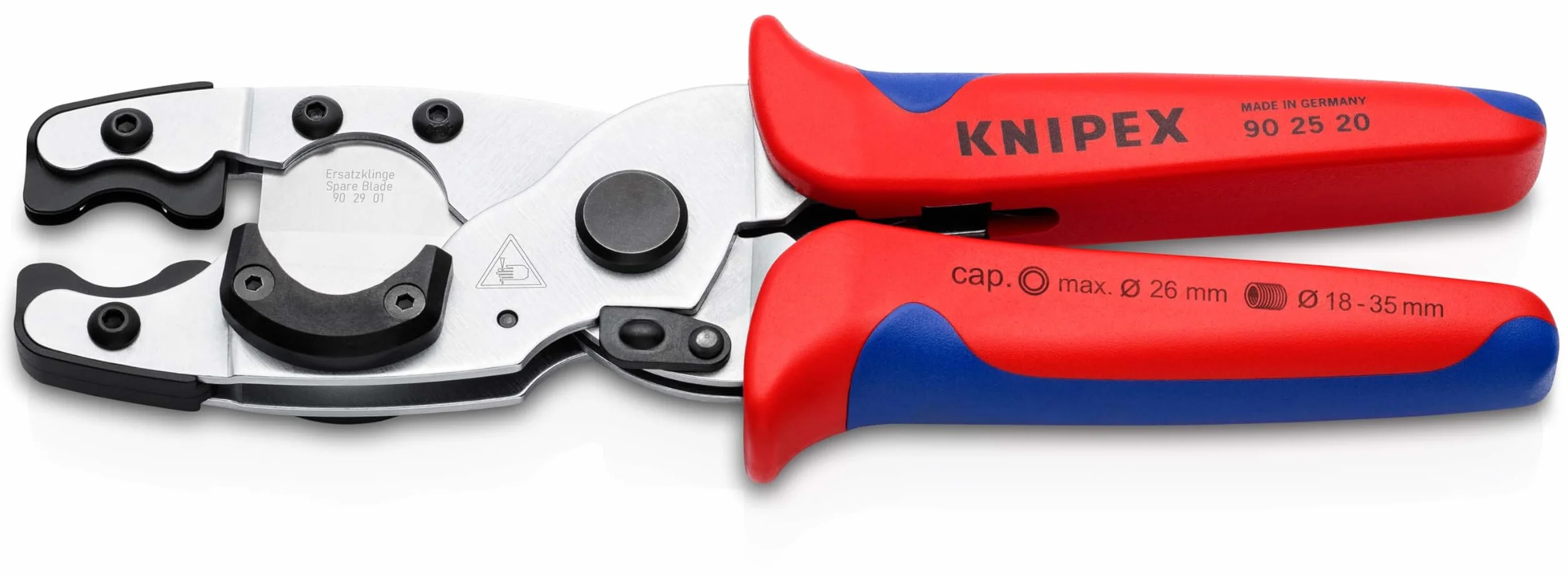 Knipex Coupe-tubes pour tubes PER et multicouche et gaines de protection chromée avec poignées multimatières 210 mm, 90 25 20