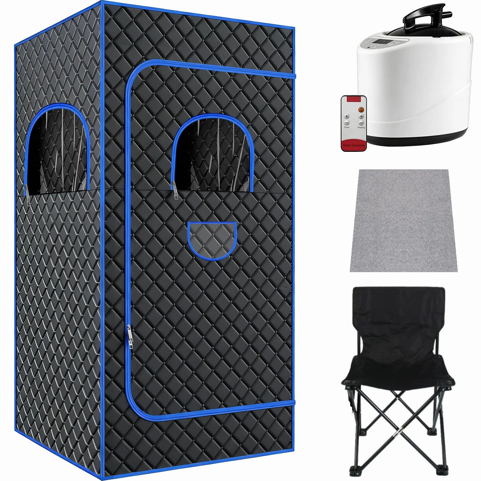 Sauna à Vapeur Portable, Sauna à Vapeur pour la Maison, Tente de Sauna Mobile, Cabine de Sauna Personnelle Pliable pour la Salle de Bain avec Générateur de Vapeur 3L, Sauna Portable avec Télécommande