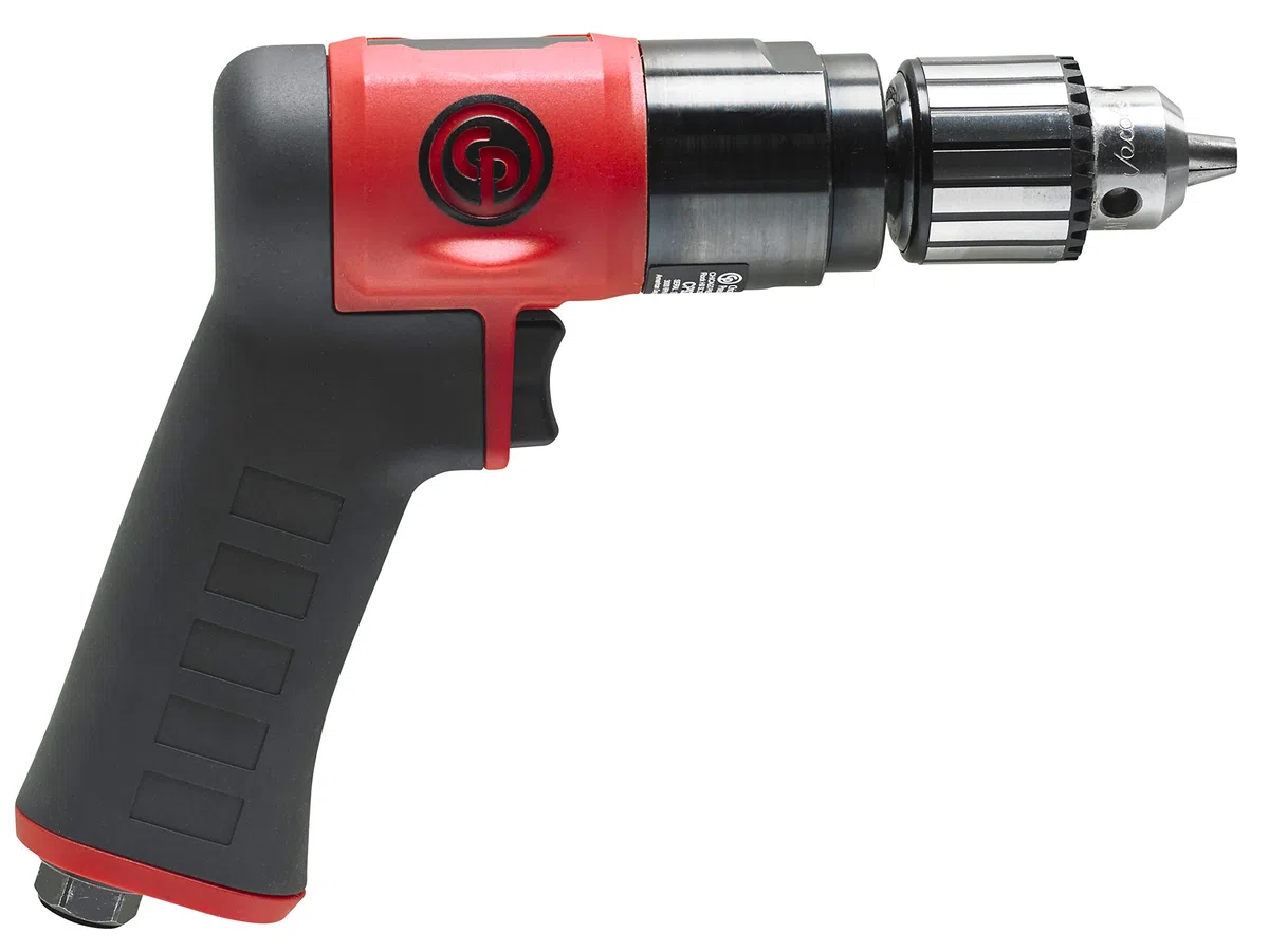 Chicago Pneumatic CP9285C - Perceuse pneumatique, 3/8" (10 mm), mandrin à clé, poignée pistolet, 0,62 HP/460 W, couple de décrochage 1,2 m lbf/5,5 NM, 3000 tr/min, perceuse à main, outils électriques