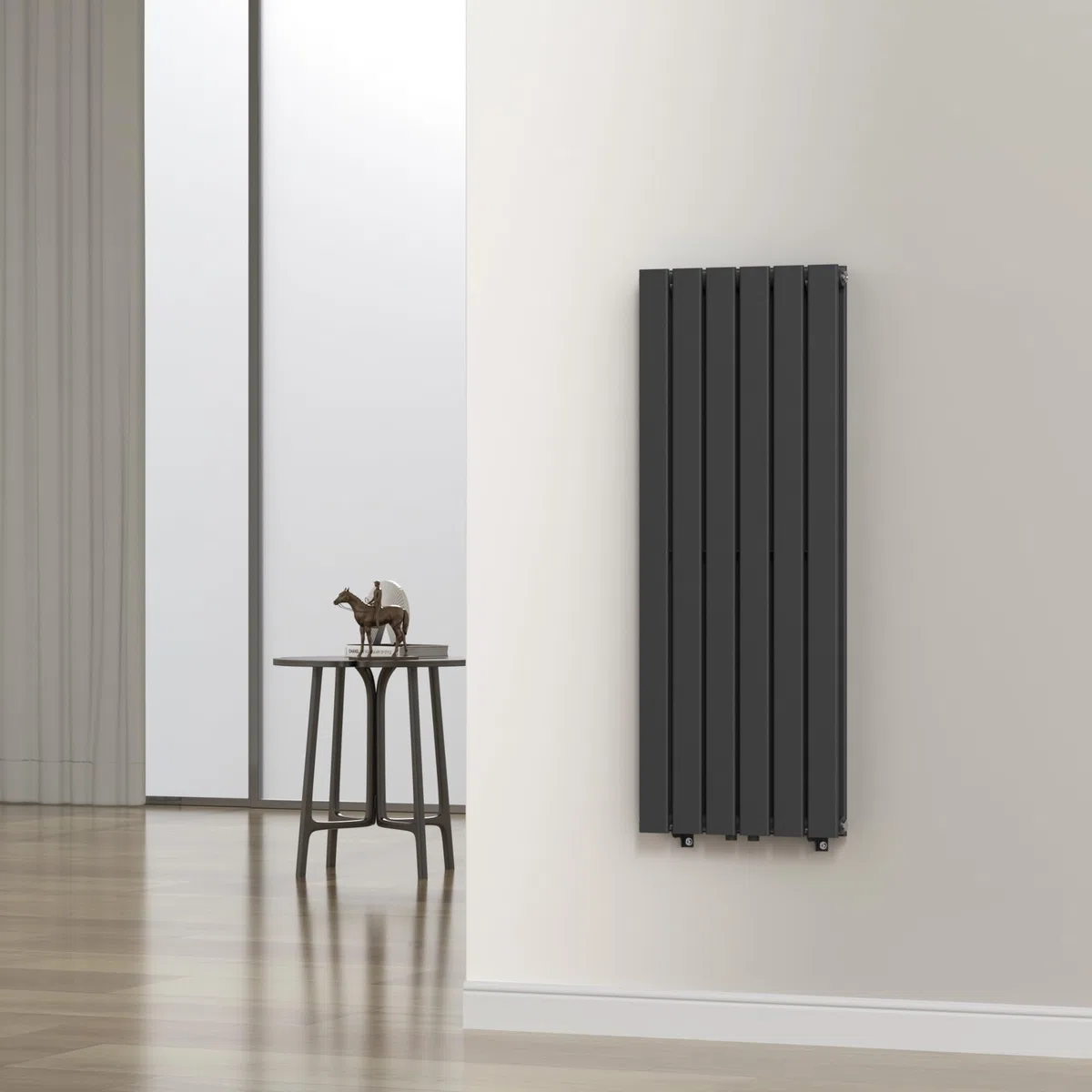 [neu.haus] Radiateur à Panneaux Double Radiateur Design Plat Chauffage Central pour Salon Chambre Salle de Bain 1140 W Acier 120 x 45 cm Noir