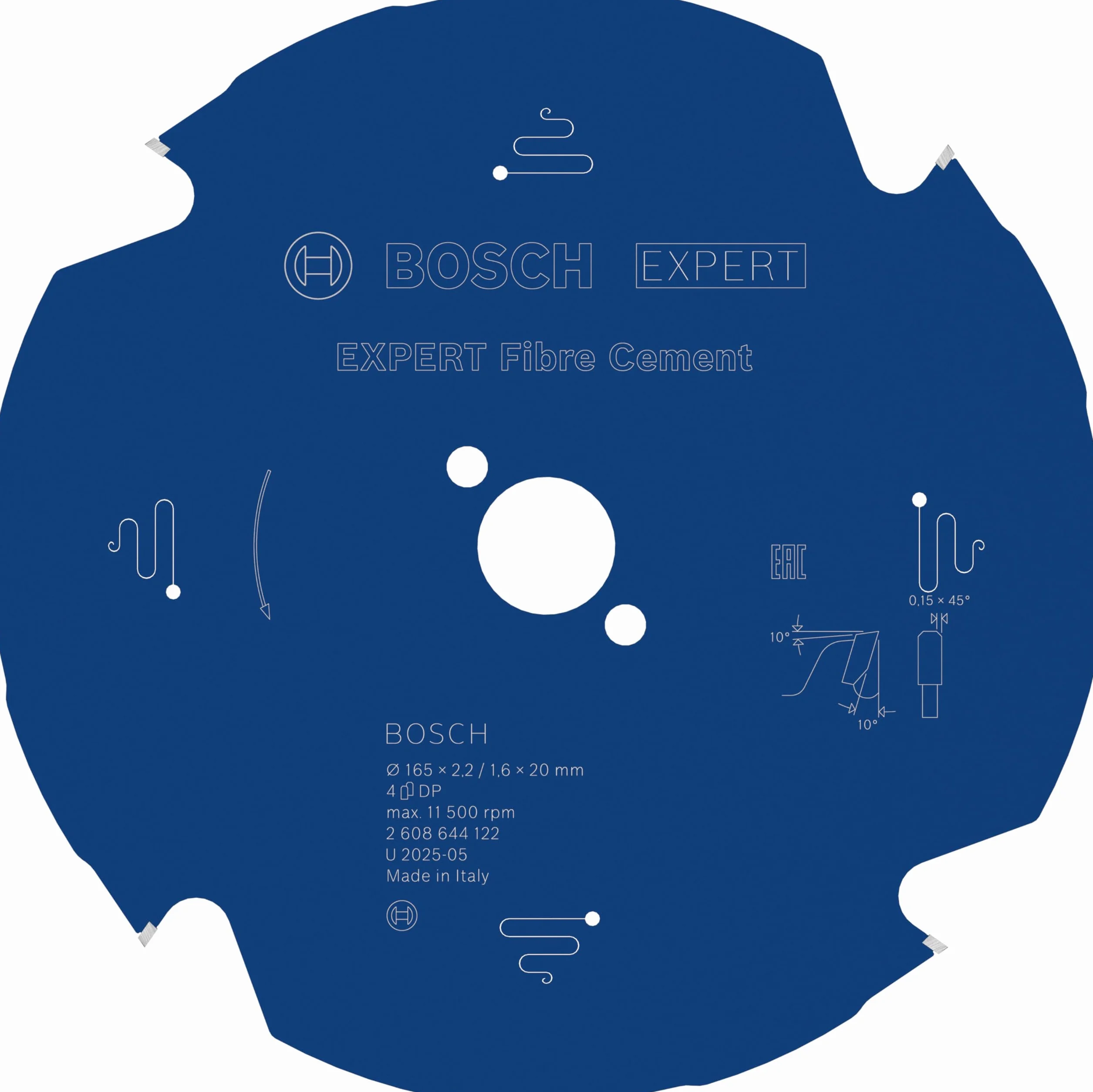 Bosch 1x Lame de scie circulaire filaire EXPERT Fibre Cement (pour Panneaux de fibro-ciment, Ø mm, Professional Accessoire Scies circulaires portatives filaires)