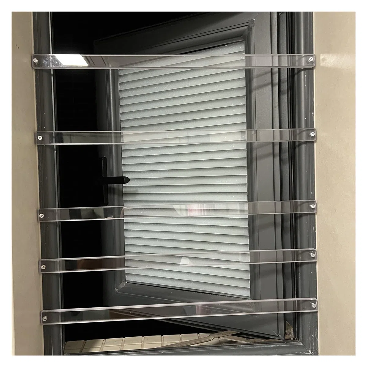 AMUFJJ Garde Corps fenetre Filet De Sécurité pour Fenêtre sans Perçage, Barreaux De Sécurité Transparents pour Appartement/hôtel/hôpital, Garde-Corps De Sécurité pour Enfants(5 Pack,27in/68.6cm)