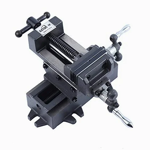 KATSU Étau Croisé de Perceuse à Colonne 100mm, Industriel Robuste Pilier Banc Perceuse 2 Axes Mécanicien Cross Slide Étau Pince pour Atelier Fraiseuse Machines