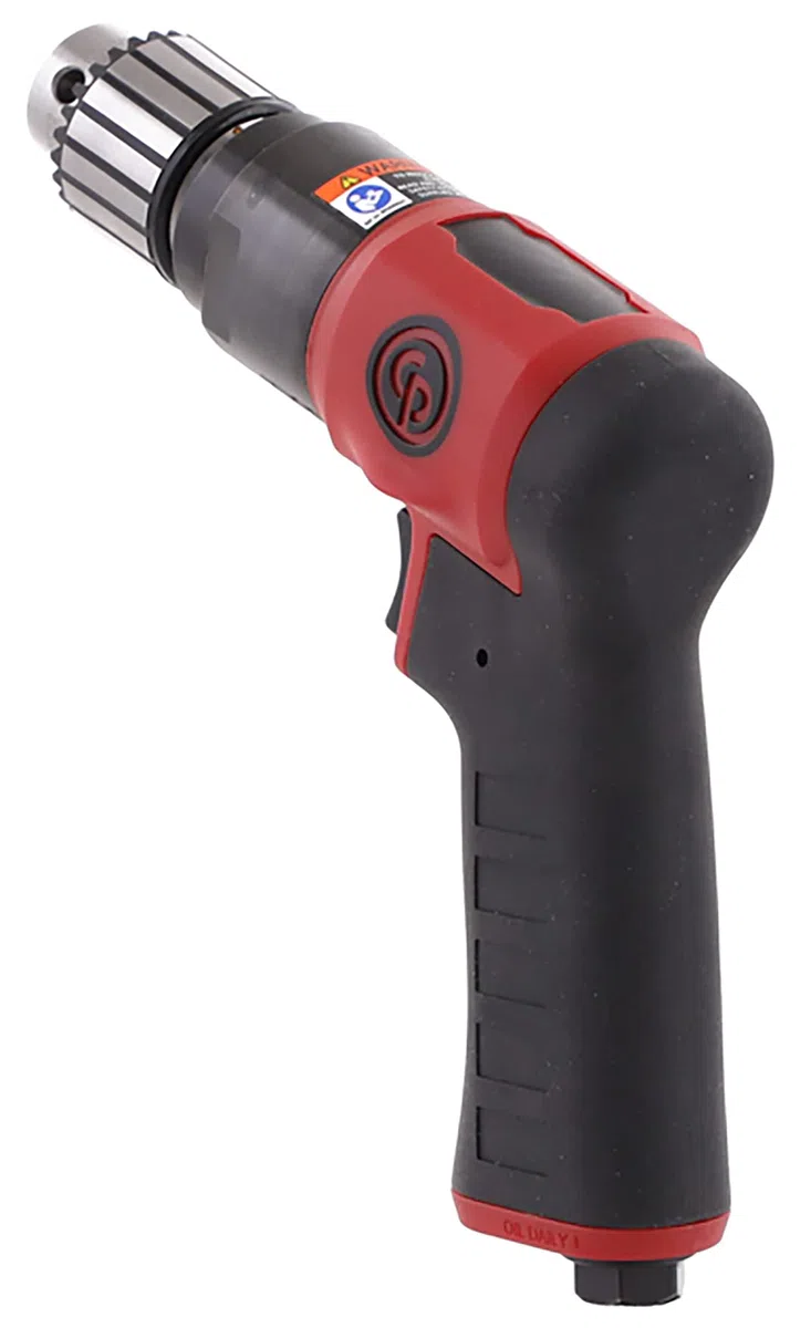 Chicago Pneumatic CP9285C - Perceuse pneumatique, 3/8" (10 mm), mandrin à clé, poignée pistolet, 0,62 HP/460 W, couple de décrochage 1,2 m lbf/5,5 NM, 3000 tr/min, perceuse à main, outils électriques