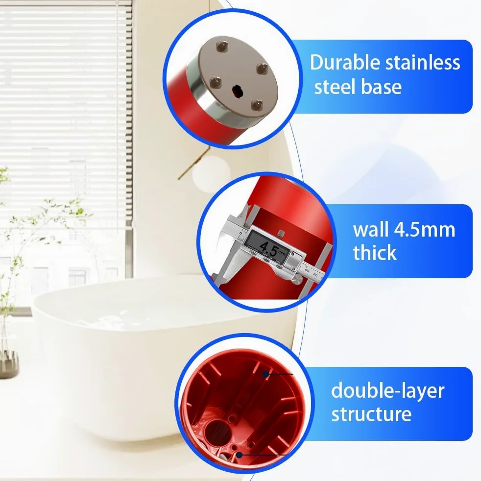 Déboucheur de Toilette à Air Comprimé avec 4 Ventouses, Deboucheur WC avec Manomètre Visuel, Déboucheur Toilette Puissant, pour Déboucher Les Évier Lavabo Baignoire Drain de Sol
