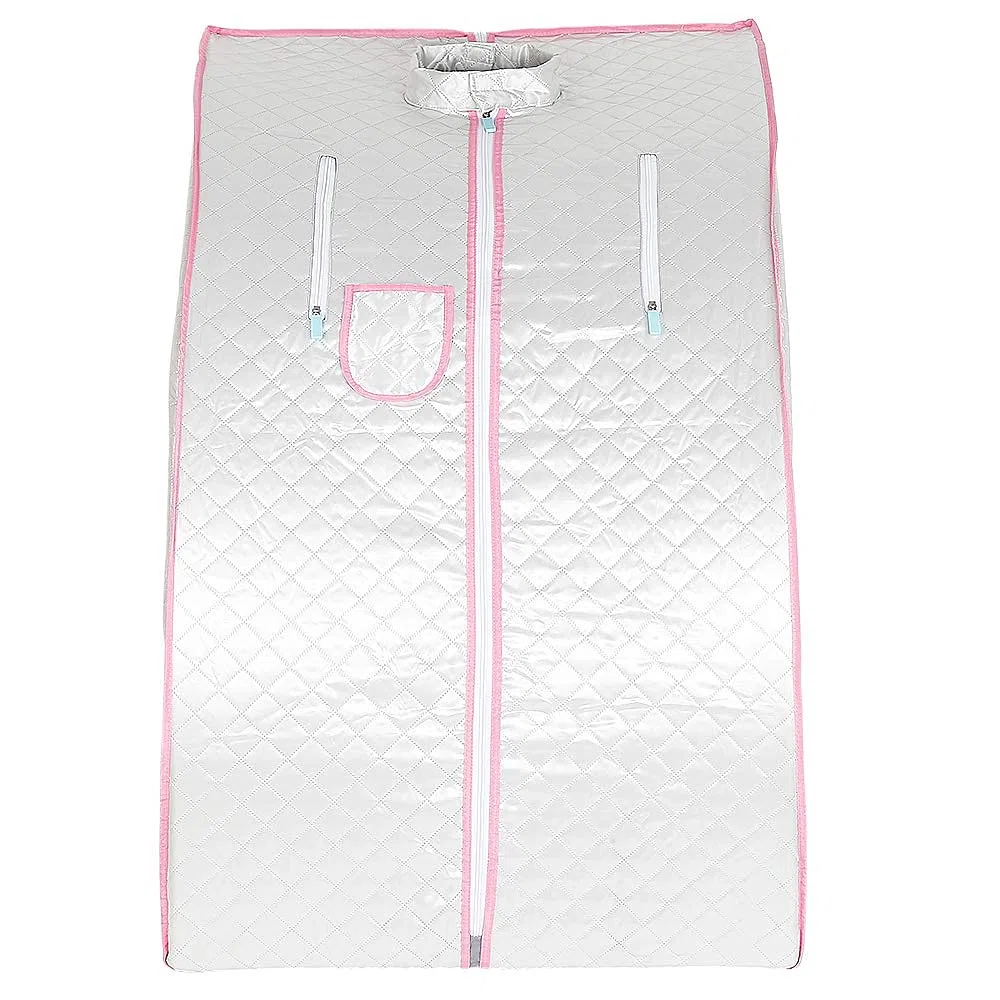 Sauna pliable cabine à chaleur Thérapeutique Spa 1000W Sauna à Vapeur,Sauna e portable,Personal Spa at home avec le contrôleur de température à distance(98x80x70cm) (Argenté)