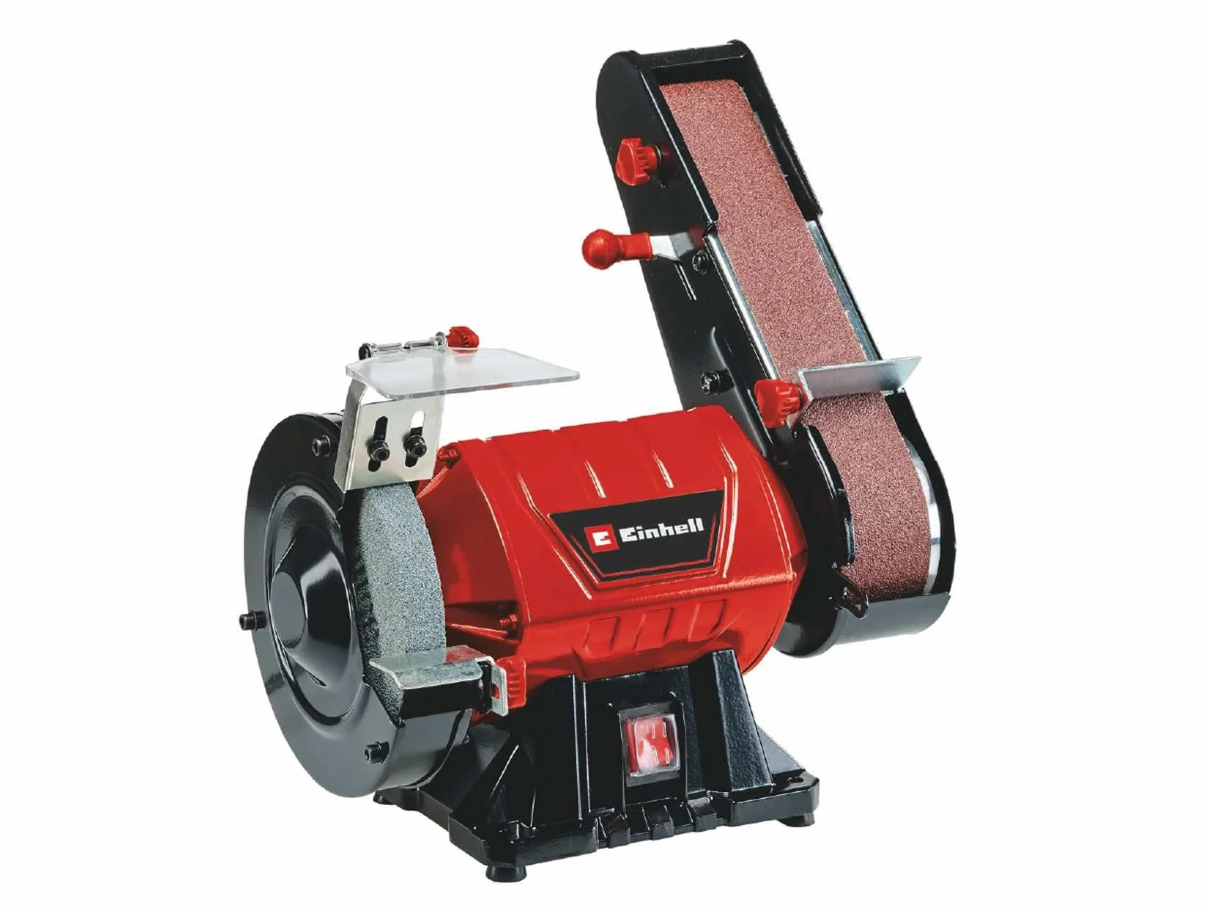 Einhell Ponceuse stationnaire TC-US 350 (350 W, capot de protection, pare-étincelles) Livré avec disque de ponçage à gros grains + bande de ponçage