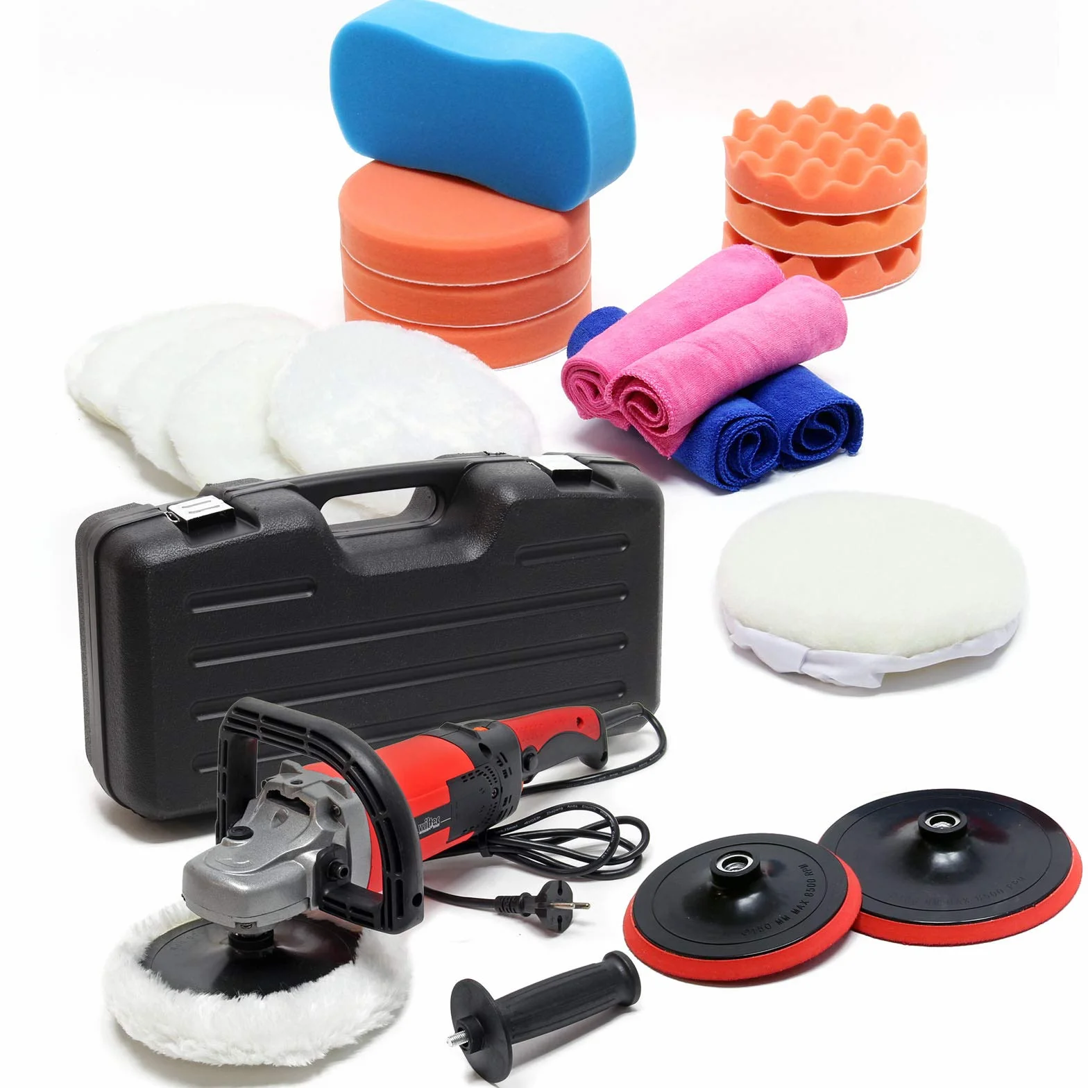Machine à polir Meuleuse Set 26 pcs. 1500 W 3000 t/min max. Polisseuse 6 Niveaux Rectifieuse