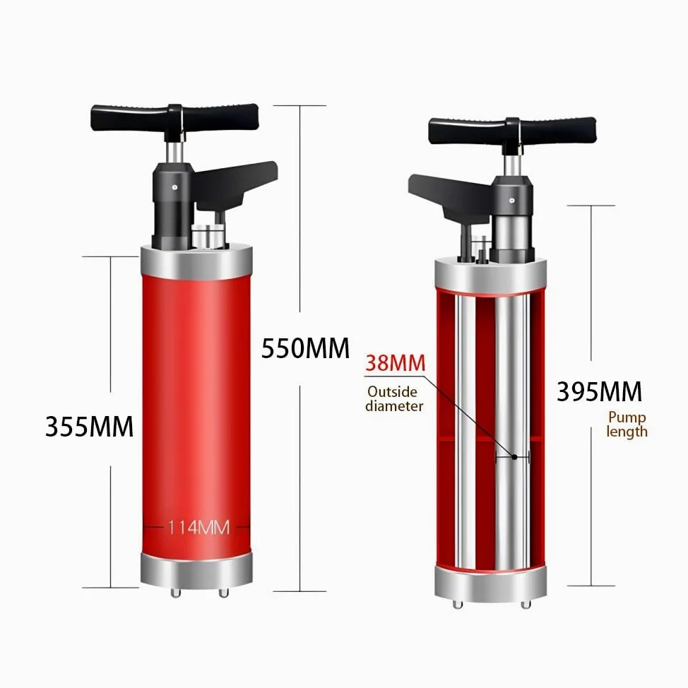 Déboucheur de Toilette à Air Comprimé avec 4 Ventouses, Deboucheur WC avec Manomètre Visuel, Déboucheur Toilette Puissant, pour Déboucher Les Évier Lavabo Baignoire Drain de Sol