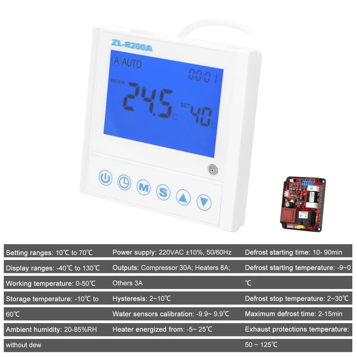 Contrôleur de Chauffage de l'eau à air, Contrôleur Universel Pompe à Chaleur Carte de Commande de Chauffage auxiliaire antigel dégivrage Automatique